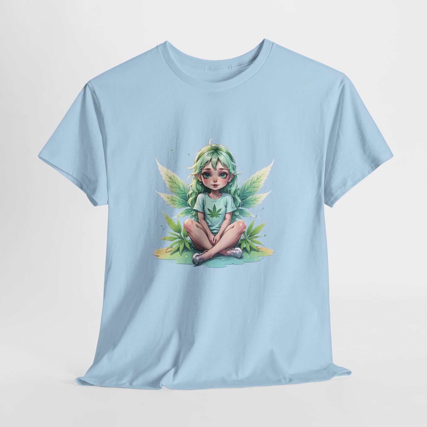 Fairy 420 Girl Graphic Tee — Cute Green Forest Sprite T‑Shirt