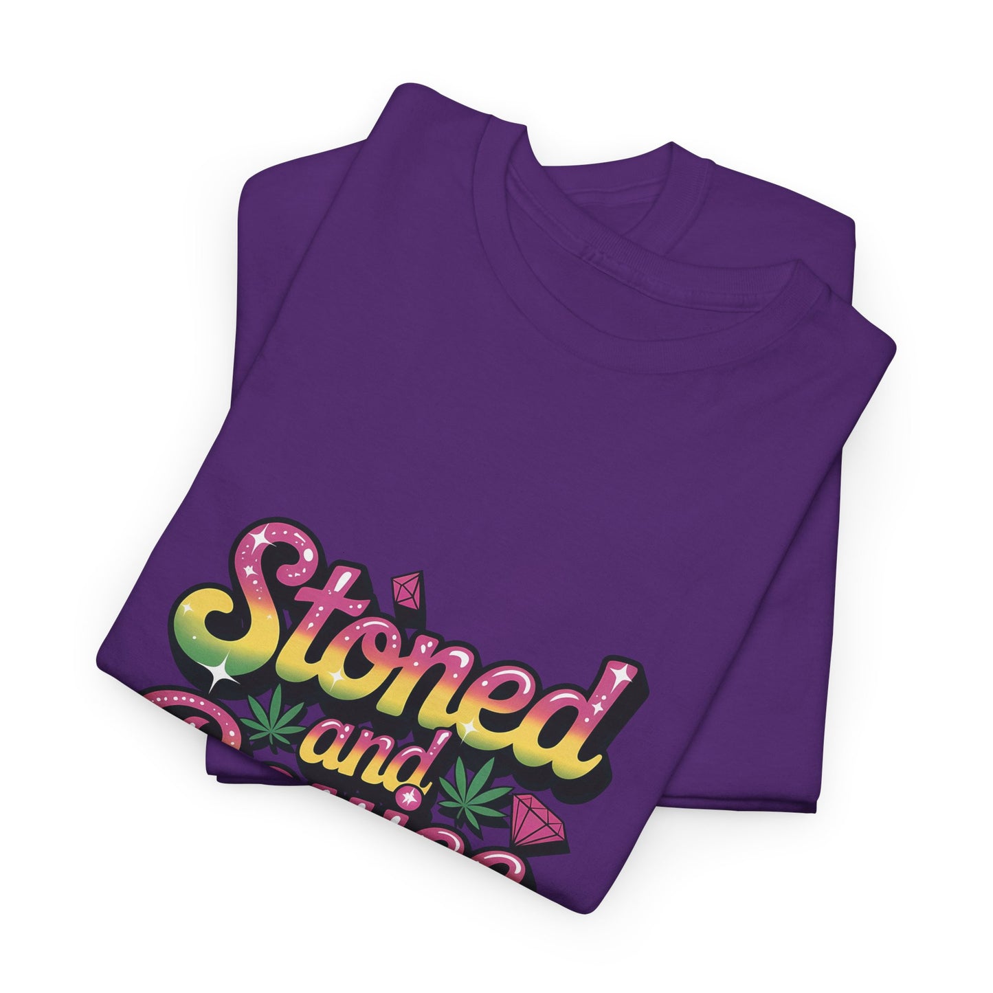T-Shirt — "Stoned and Boujee" Colorful Retro Graphic Tee
