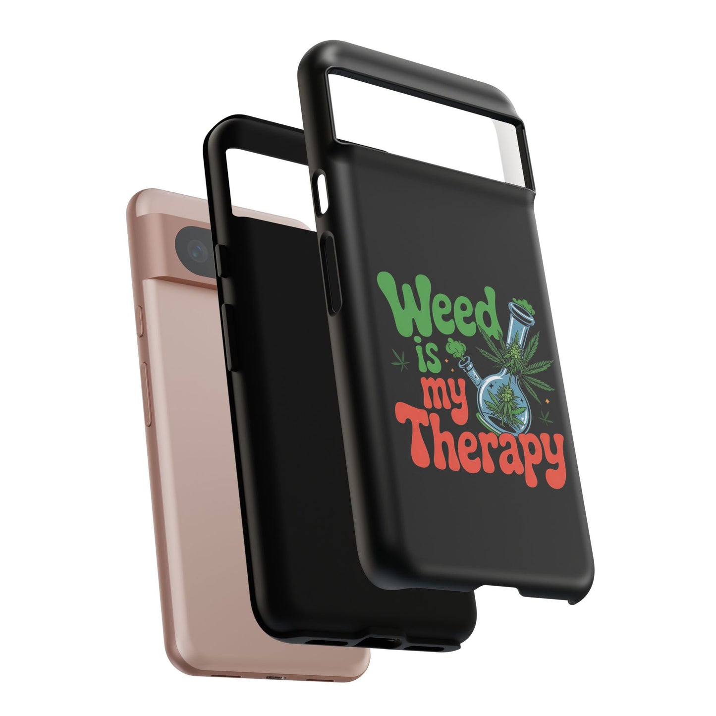Phone Case — "Weed Is My Therapy" Retro Cannabis Design