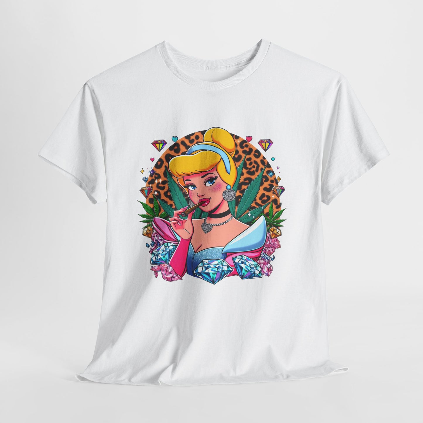 Cinderella Retro Pinup Tee — "Look Like Barbie, Smoke Like Marley" Graphic T‑Shirt