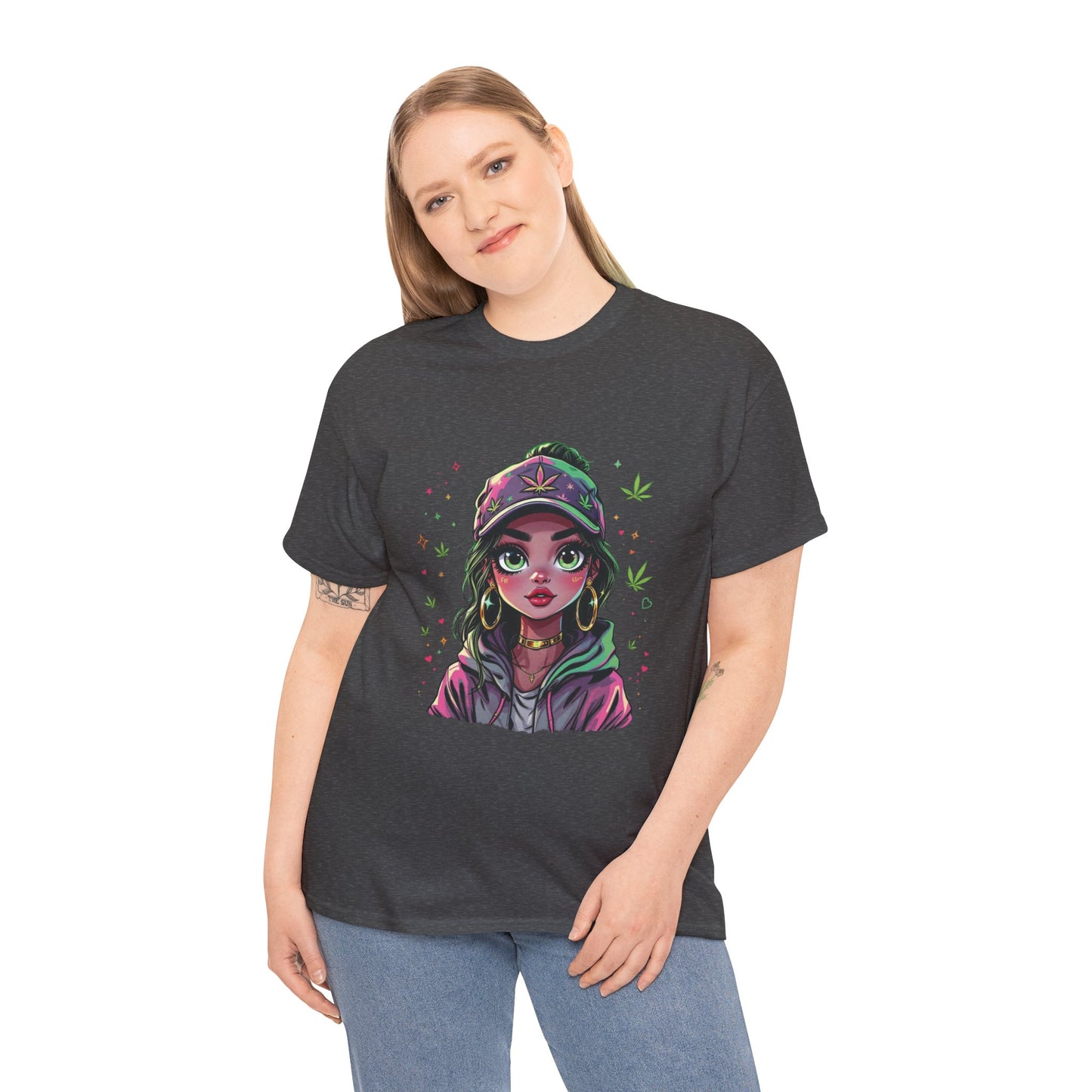 Weed Girl Graphic Tee — Cute Stoned Girl Illustration T-Shirt