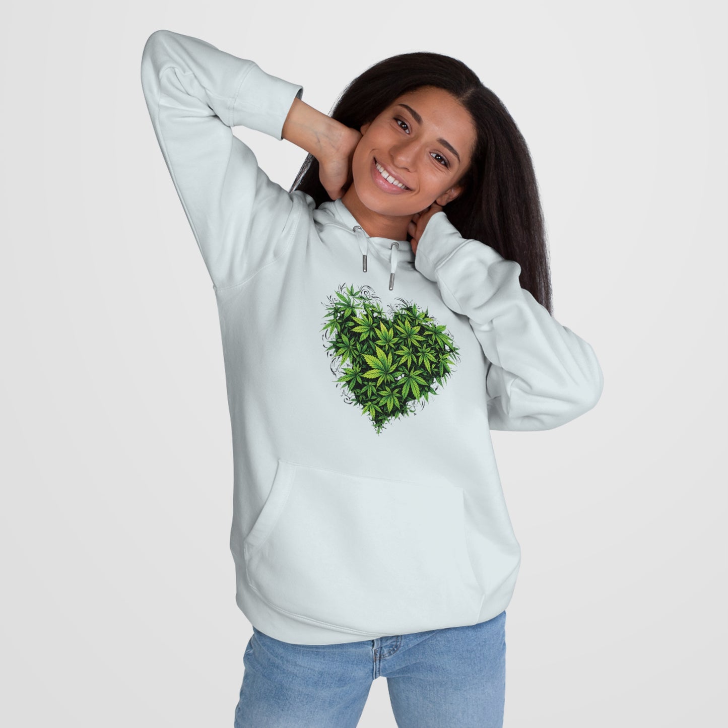 Green Heart Hoodie — 'Take the High Road' Green Heart Leaf Hoodie