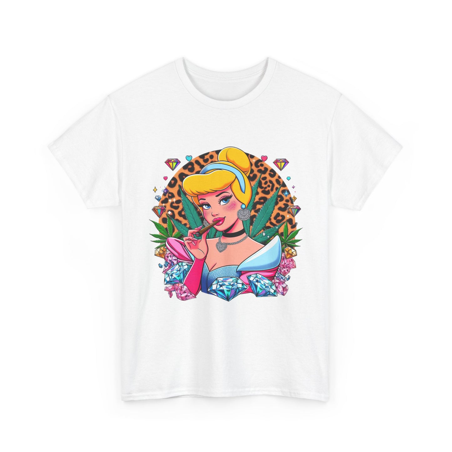 Cinderella Retro Pinup Tee — "Look Like Barbie, Smoke Like Marley" Graphic T‑Shirt