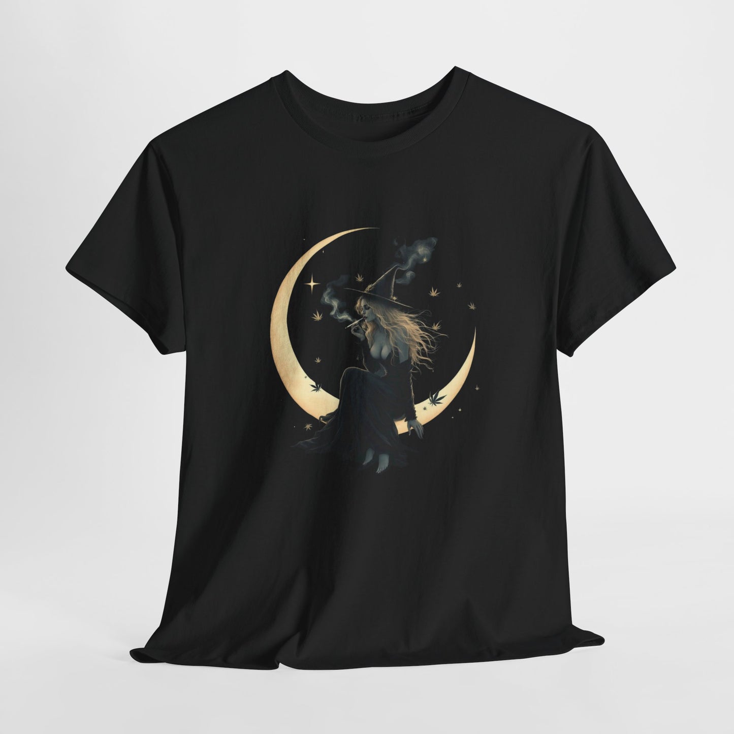 Moon Witch T‑Shirt — Mystical Crescent Moon Witch Graphic Tee