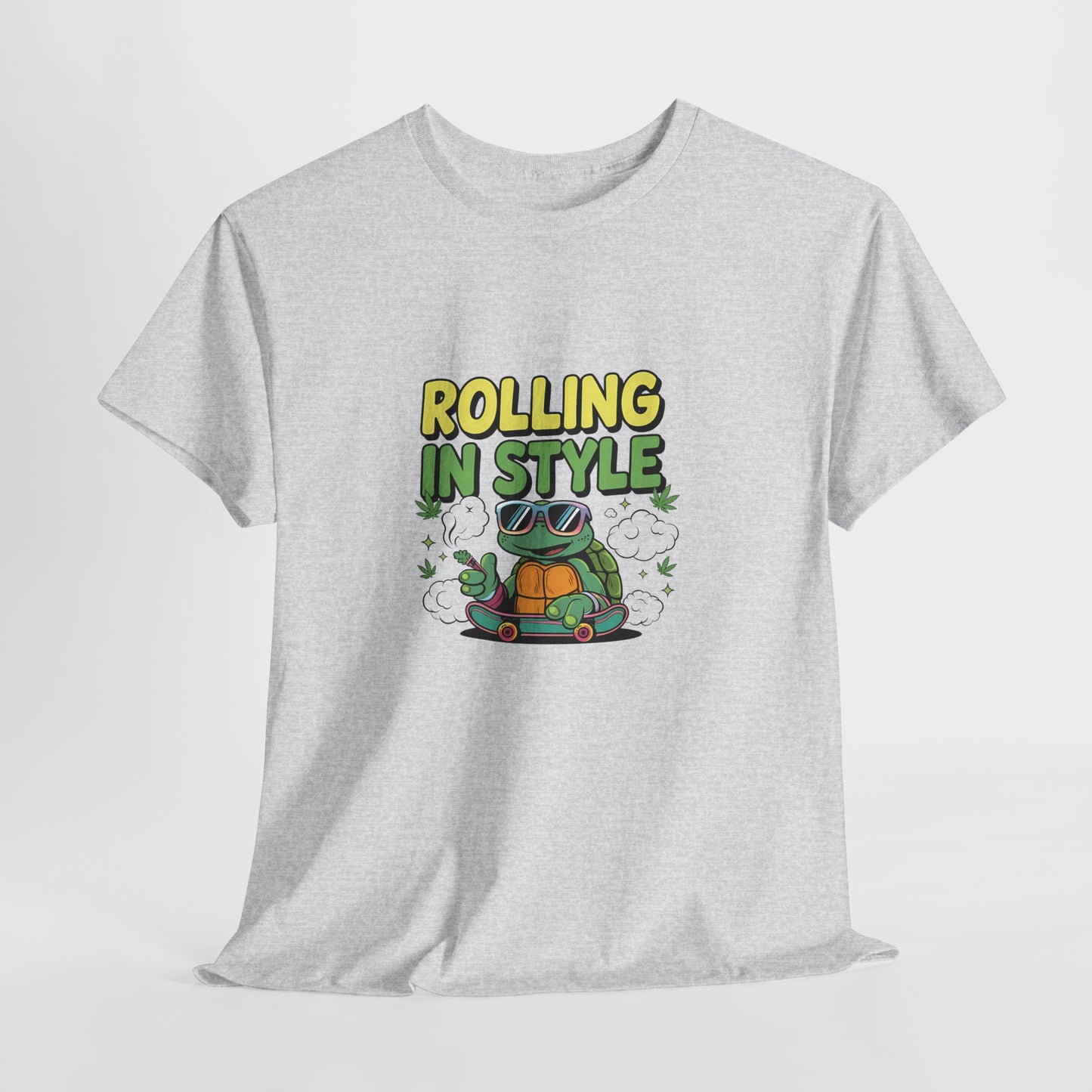 Rolling in Style Turtle T-Shirt — Cute Cartoon Turtle Graphic Tee
