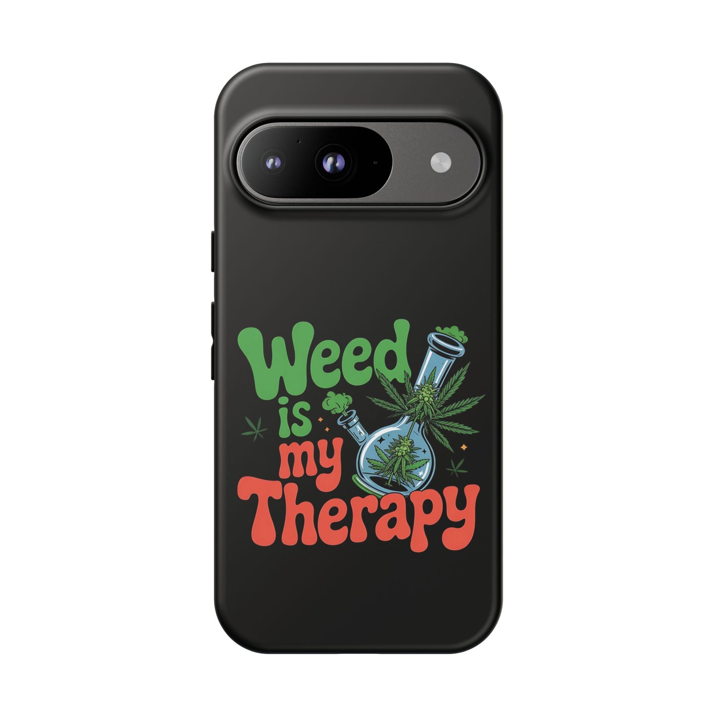 Phone Case — "Weed Is My Therapy" Retro Cannabis Design