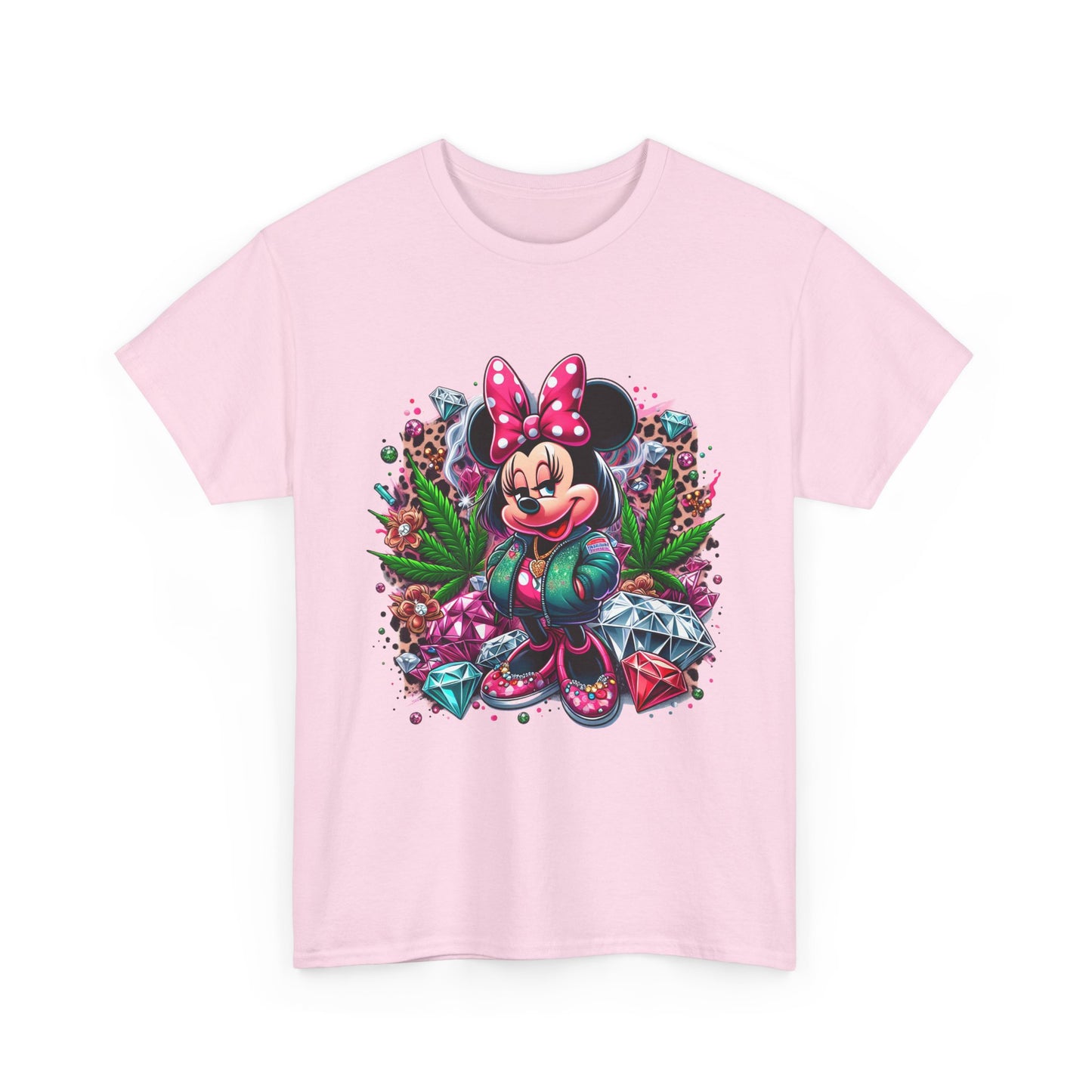 Minnie Mouse Floral Gem Tee — Cute Cartoon 420 Graphic T-Shirt