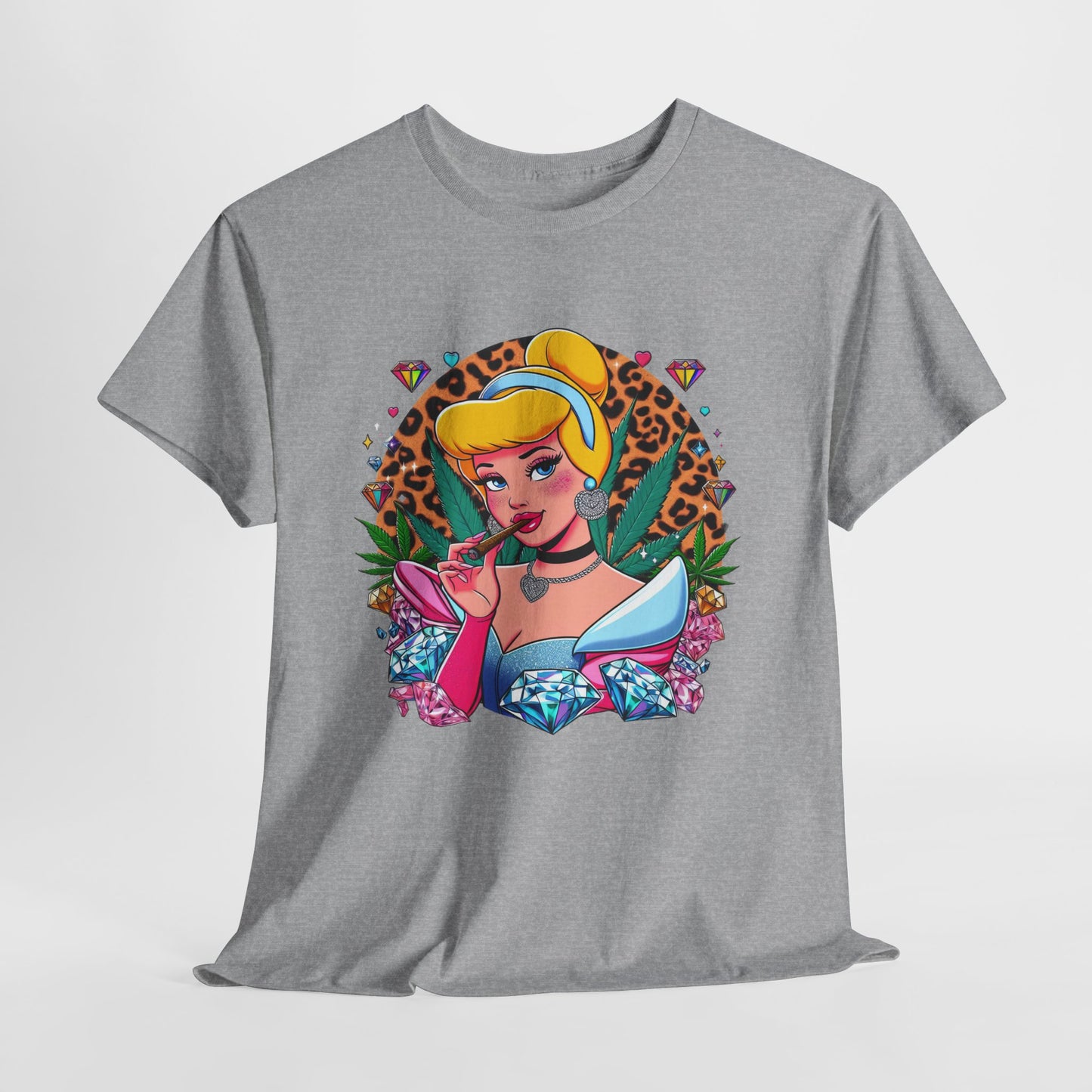 Cinderella Retro Pinup Tee — "Look Like Barbie, Smoke Like Marley" Graphic T‑Shirt