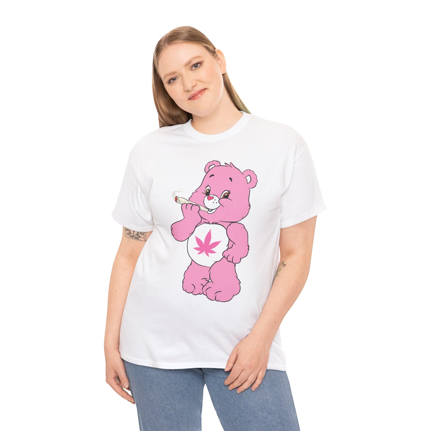 Pink 420 Bear T‑Shirt — Cute Stoner Graphic Tee