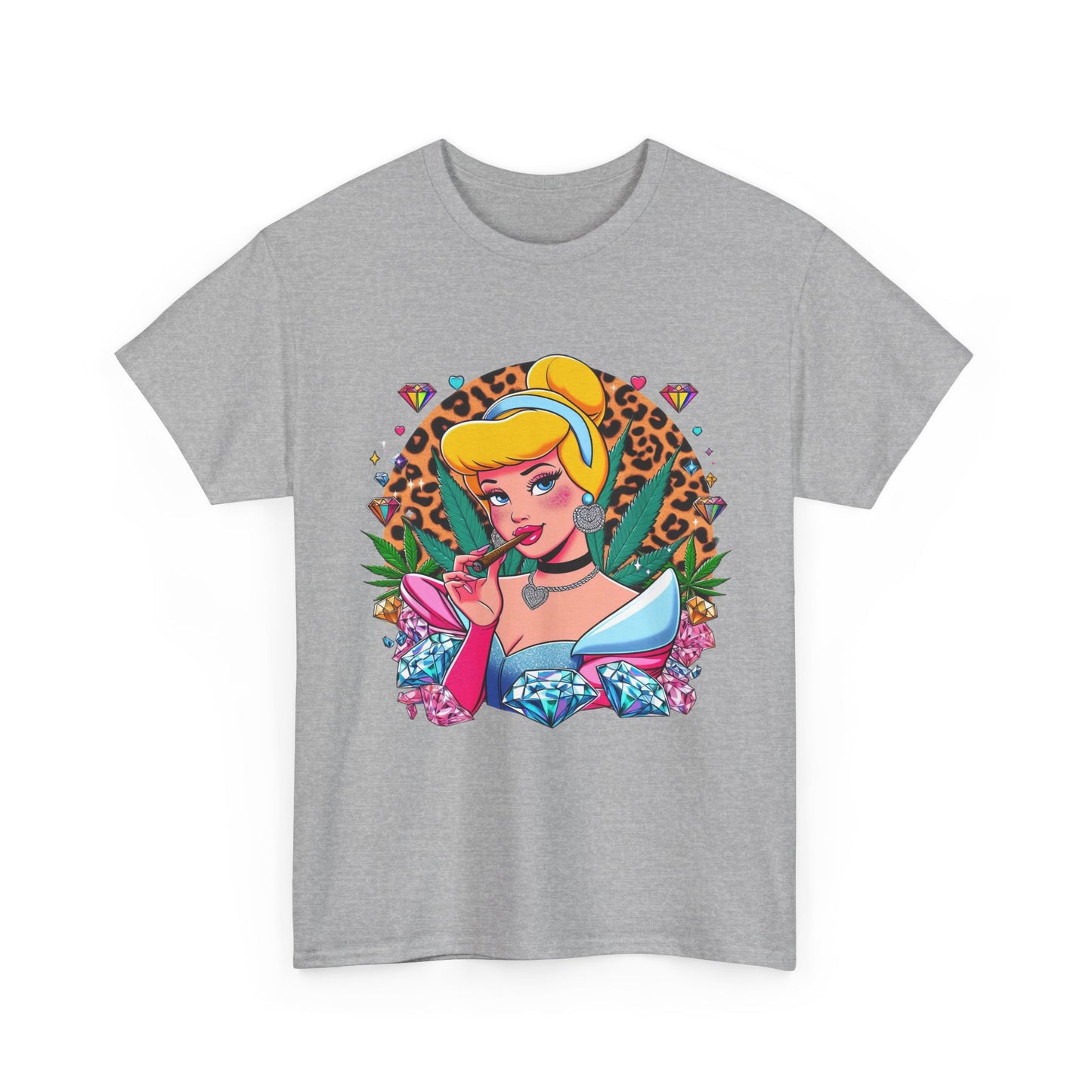 Cinderella Retro Pinup Tee — "Look Like Barbie, Smoke Like Marley" Graphic T‑Shirt