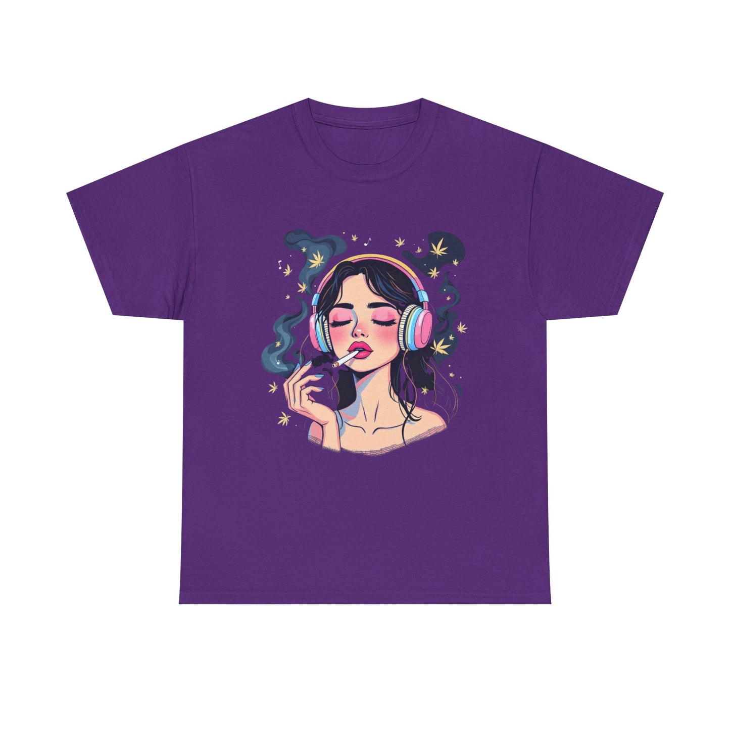 Music Lover Tee — Dreamy Girl with Headphones Graphic T‑Shirt