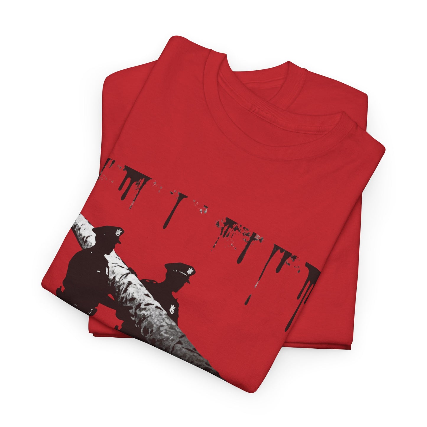 Graphic Tee — Police Carrying a Giant Burning Cigar Street Art Design