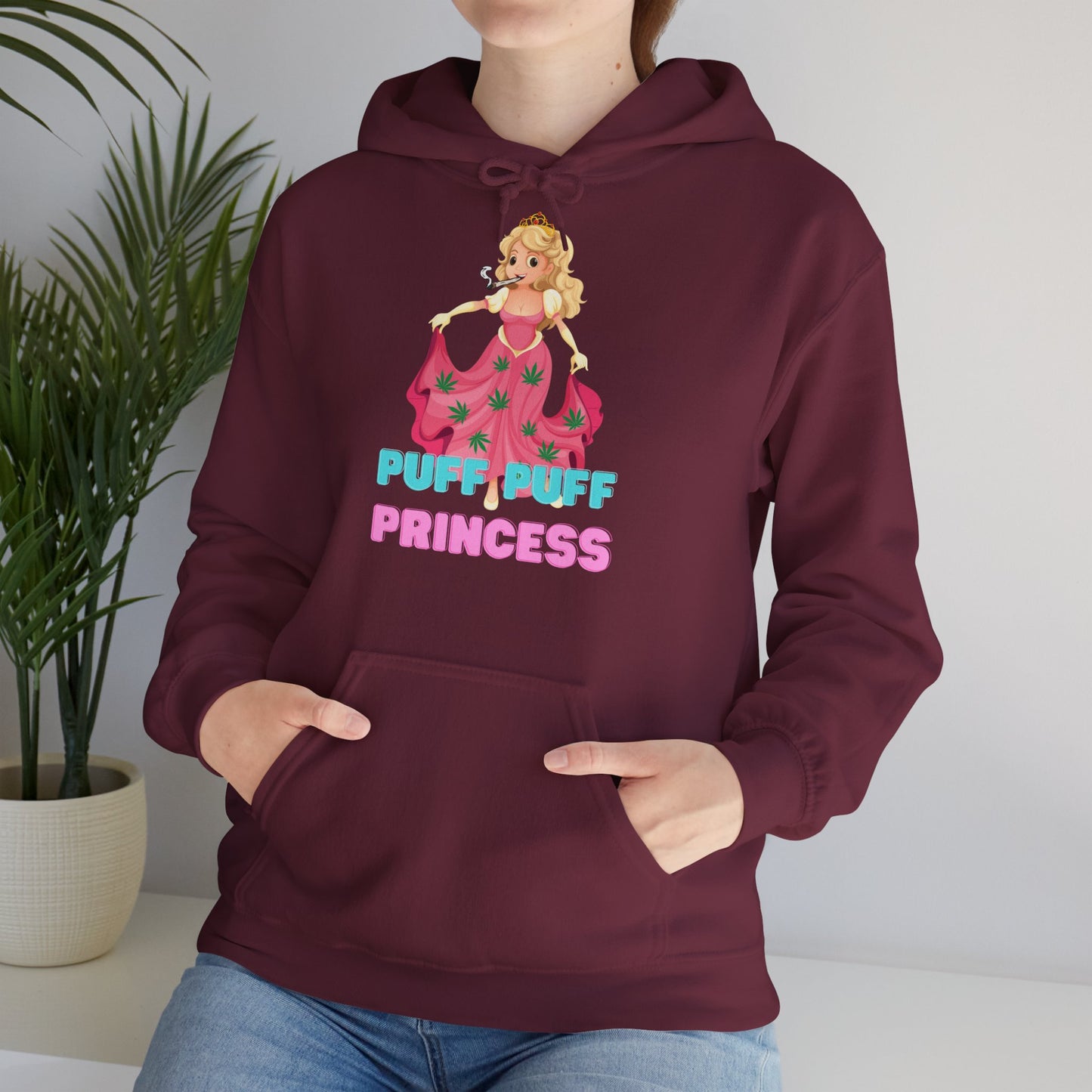 Unisex Heavy Blend Hooded Sweatshirt Princess Pink Design, Puff Princess, Gift for Her