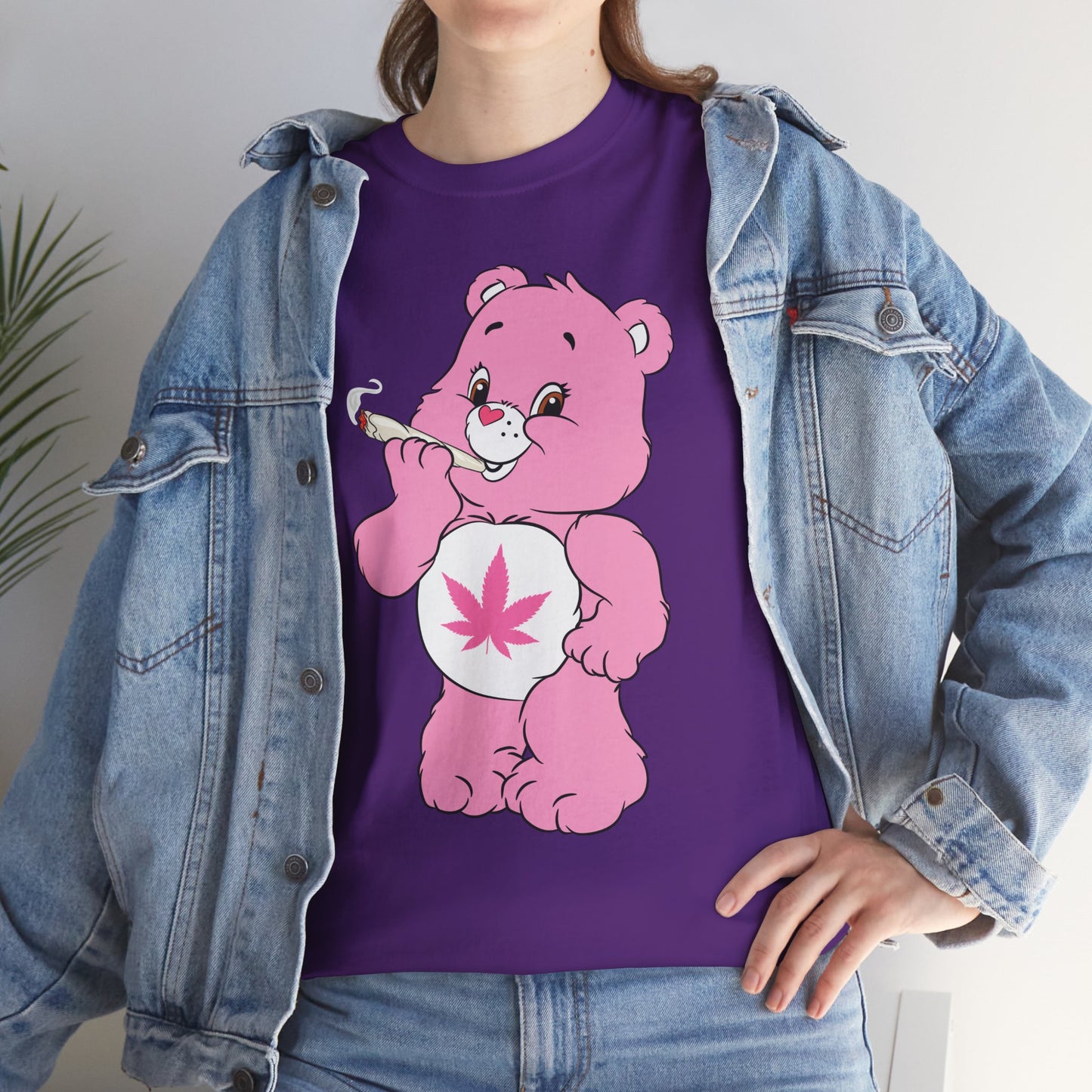 Pink 420 Bear T‑Shirt — Cute Stoner Graphic Tee