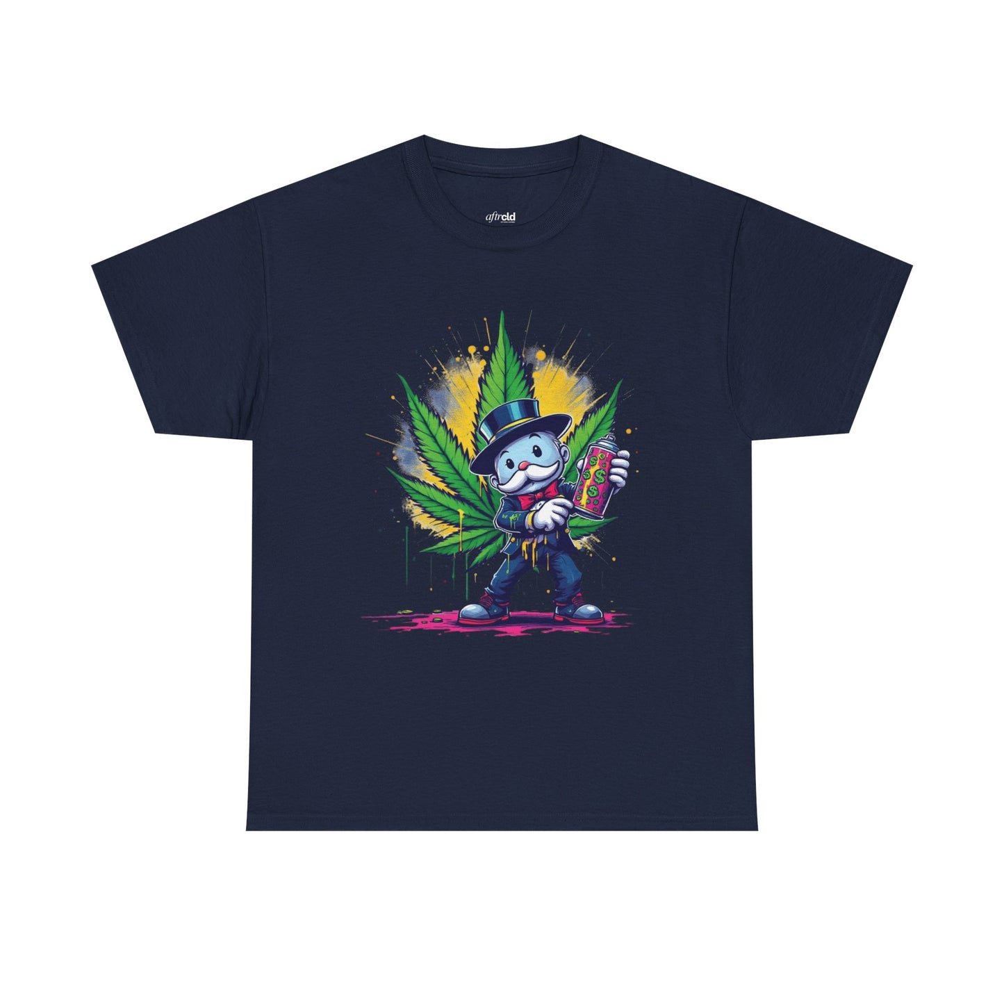 Cute Stoner Holiday Tee with Leaf and Spray Can