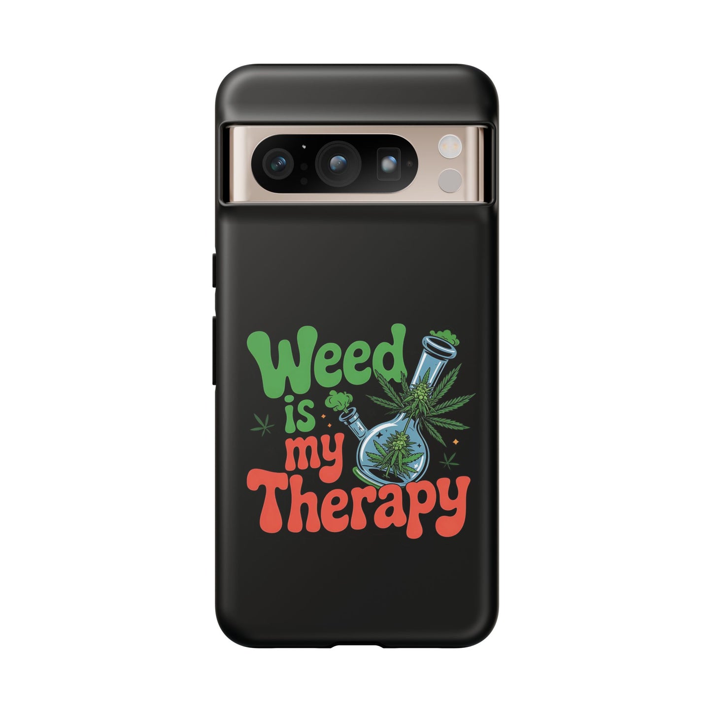 Phone Case — "Weed Is My Therapy" Retro Cannabis Design