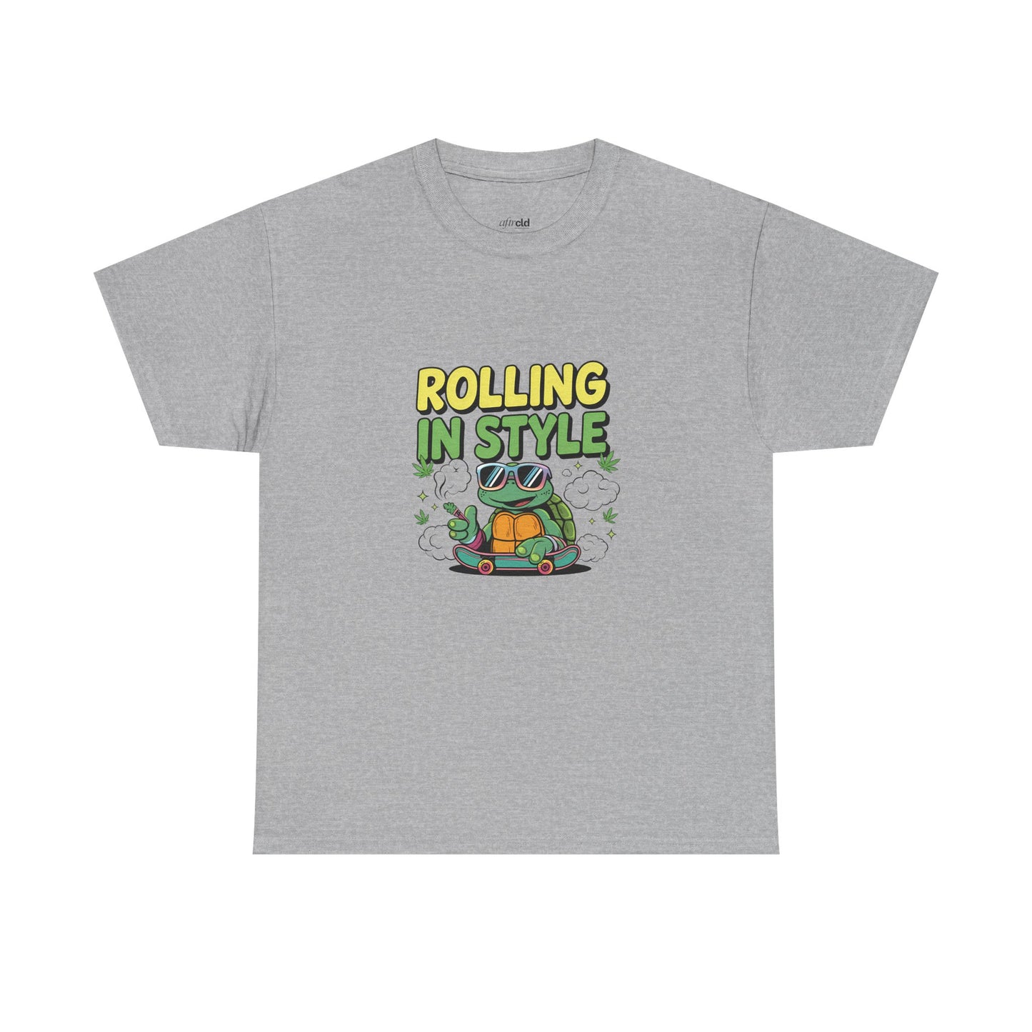 Rolling in Style Turtle T-Shirt — Cute Cartoon Turtle Graphic Tee