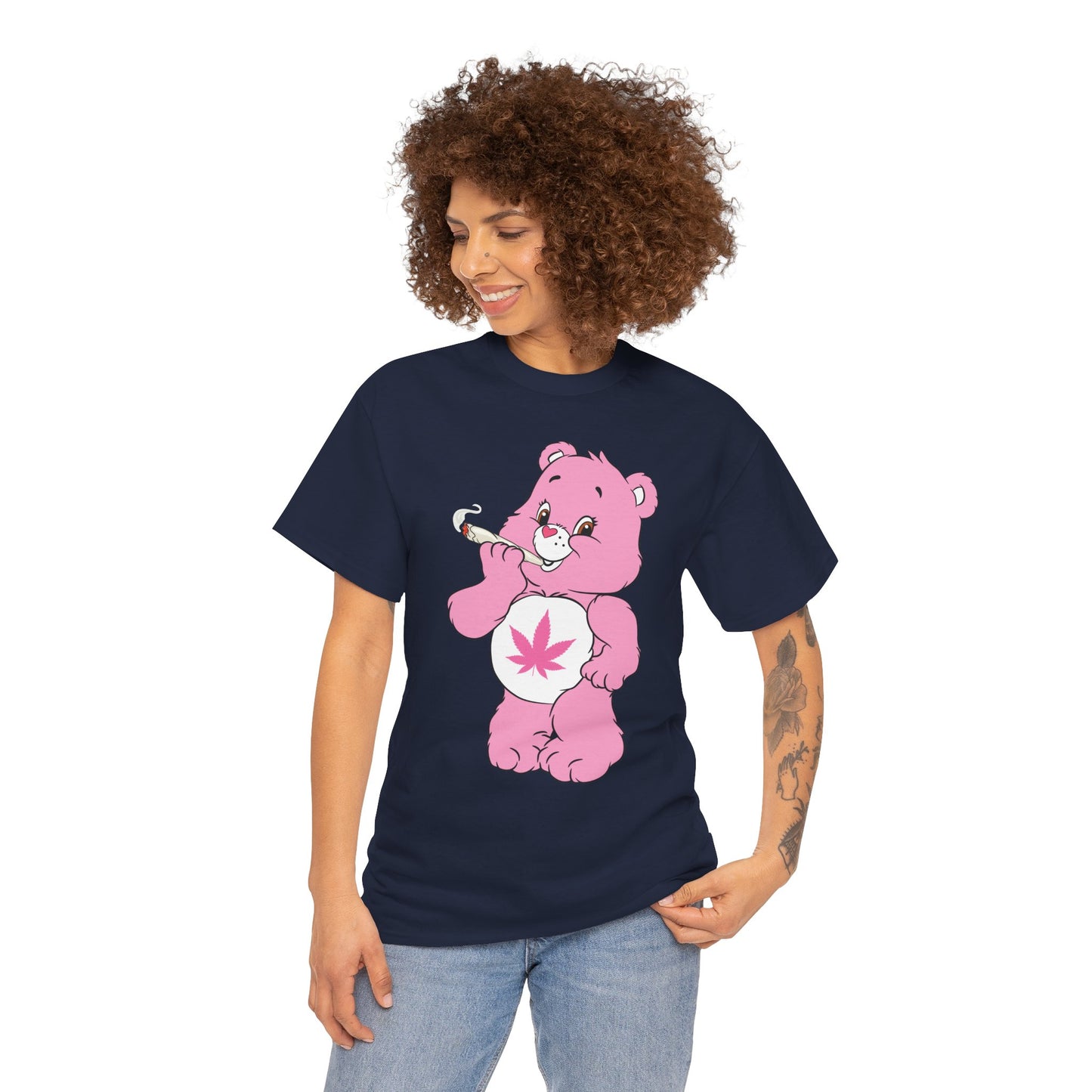 Pink 420 Bear T‑Shirt — Cute Stoner Graphic Tee