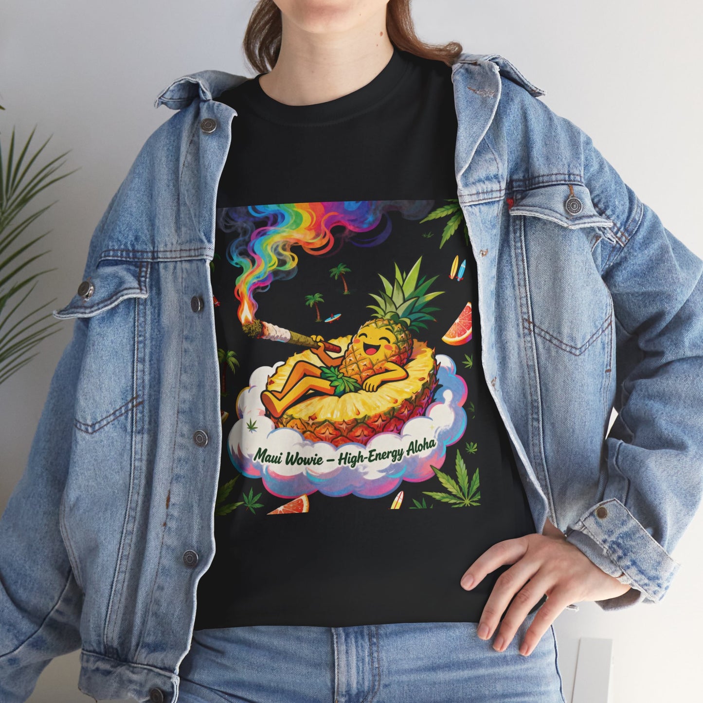 Pineapple Chill T‑Shirt — 'Good Vibes, High Times' Psychedelic Tropical Tee