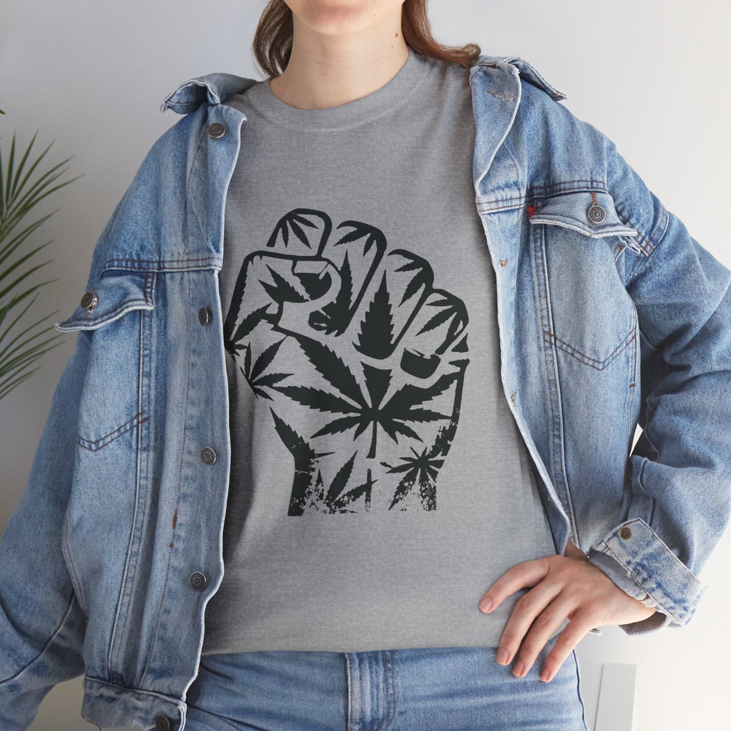 420 Fist T-Shirt — Green Leaf Power Tee