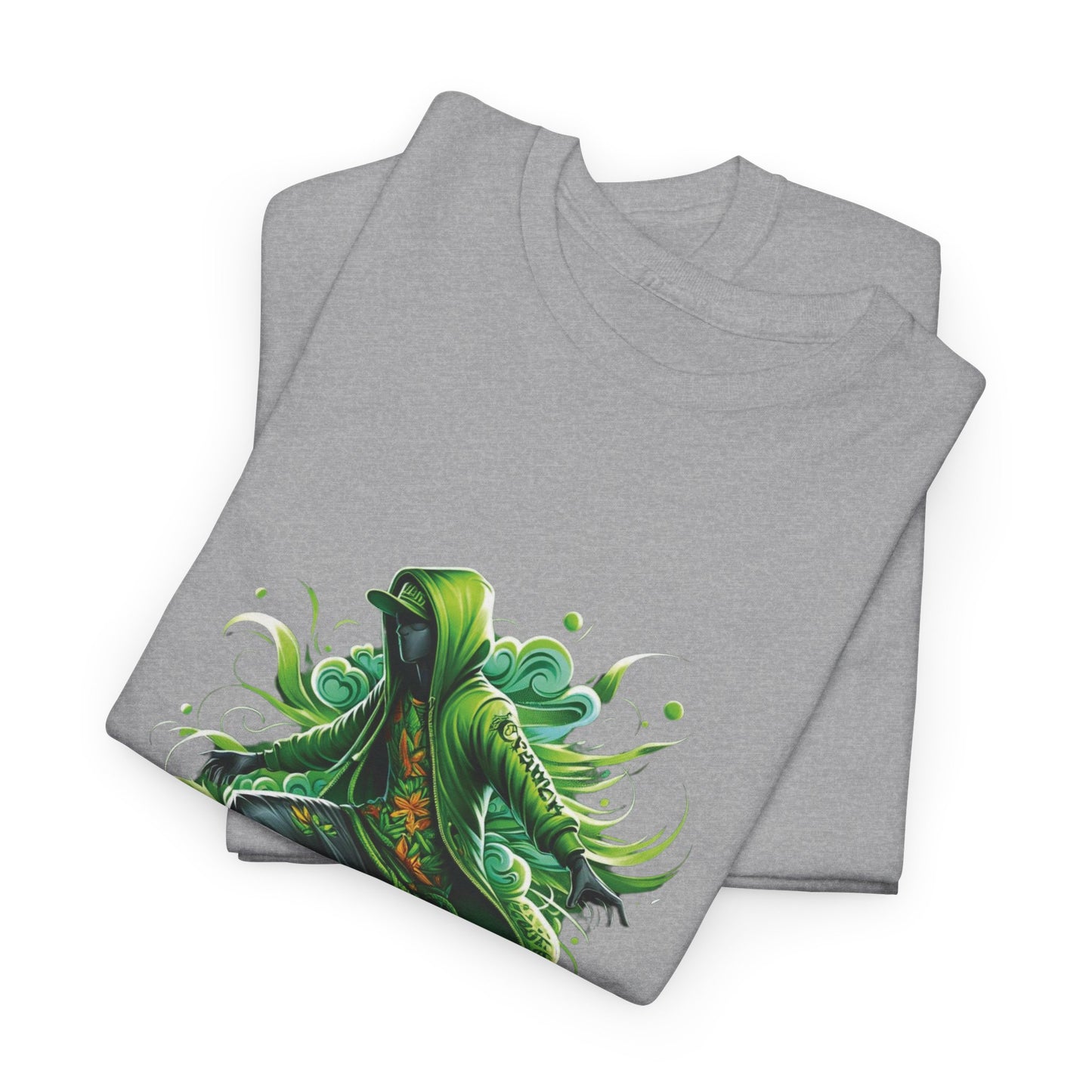 Green Crack Skateboarder T-Shirt — Urban Skate Tee with 'GREEN CRACK' Graphic