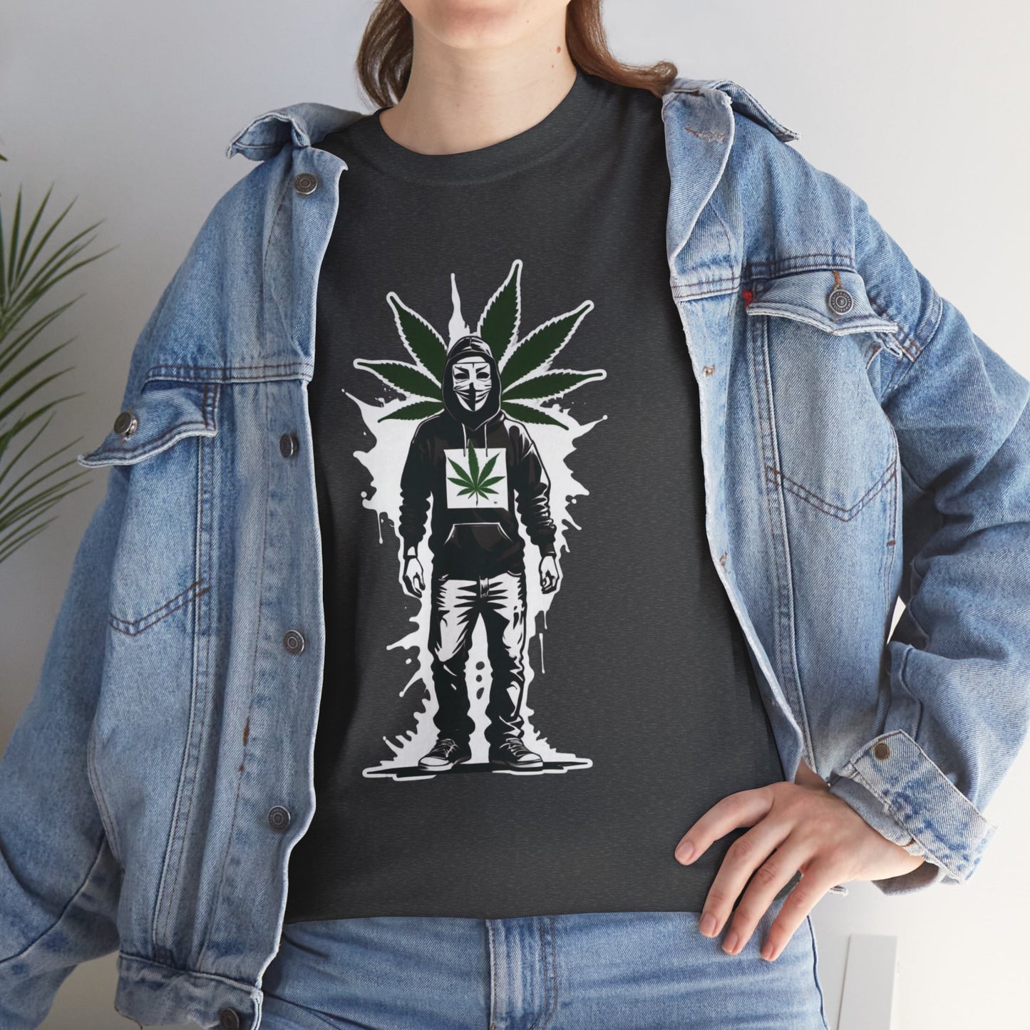 420 Stencil Graphic Tee — Leaf Hoodie Silhouette Shirt