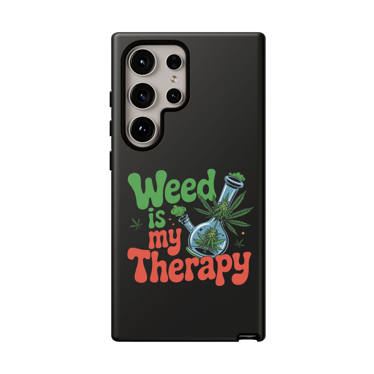 Phone Case — "Weed Is My Therapy" Retro Cannabis Design