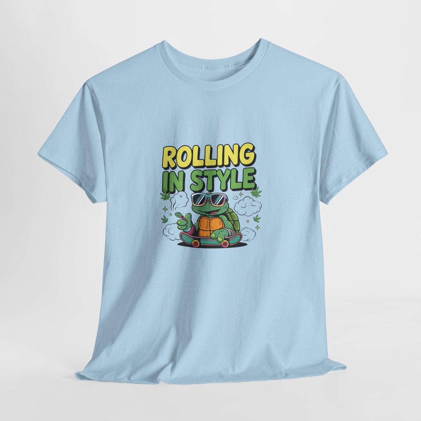 Rolling in Style Turtle T-Shirt — Cute Cartoon Turtle Graphic Tee
