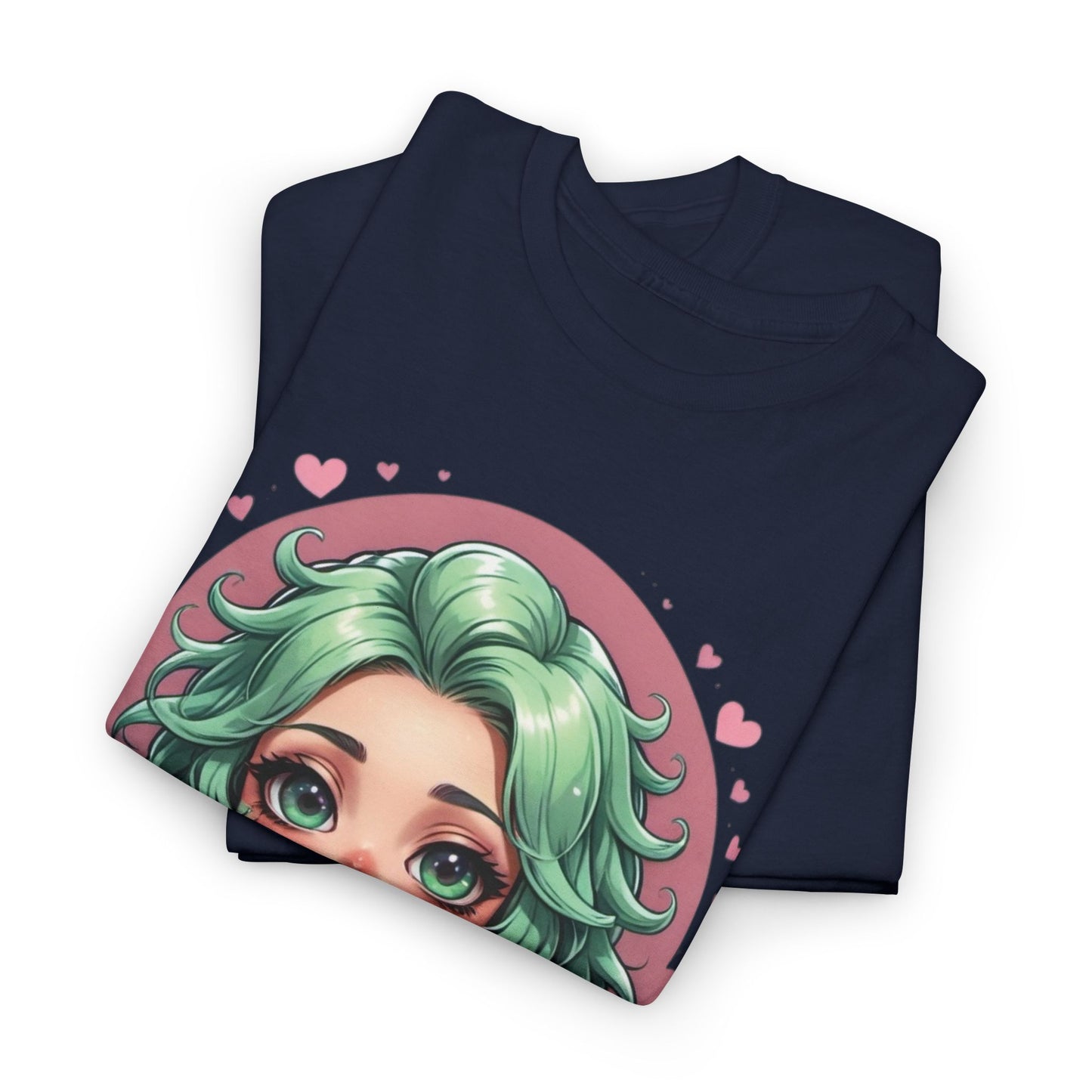 Plant Girl Cute Tee — Green Hair Anime Girl Graphic T-Shirt