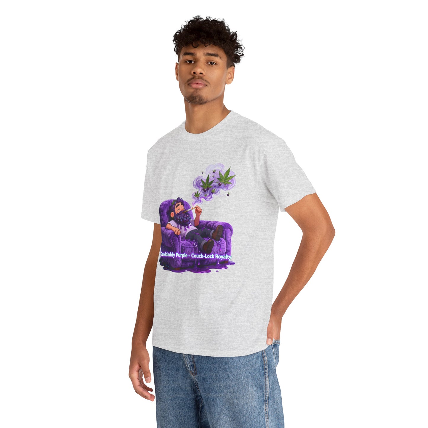 Couchlock Purple T‑Shirt — 'Couchlock Purple • Couch Back Slayin'' Relaxed Weed Vibe Tee