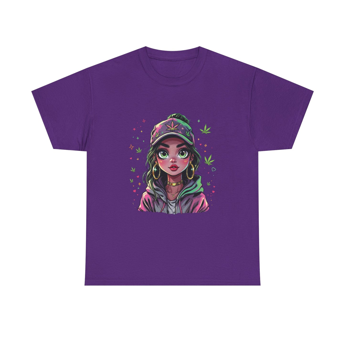 Weed Girl Graphic Tee — Cute Stoned Girl Illustration T-Shirt