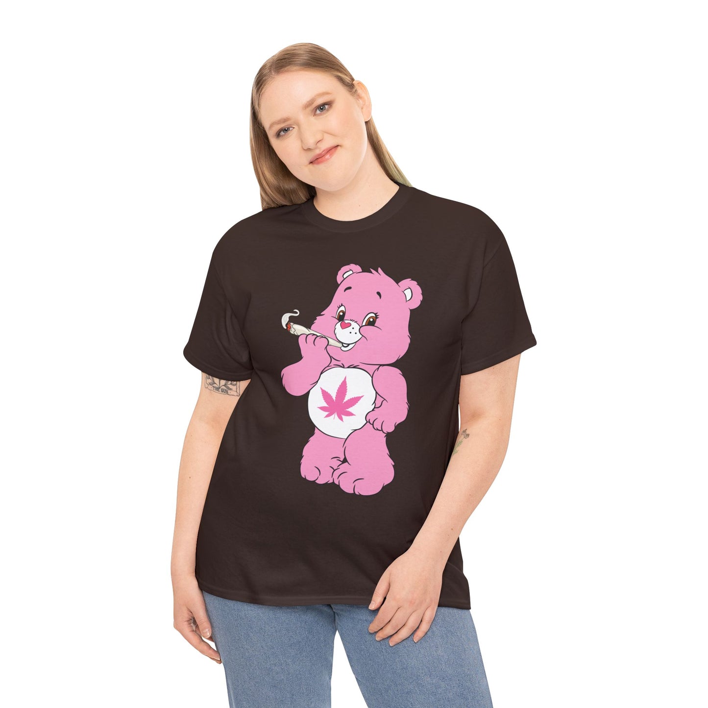 Pink 420 Bear T‑Shirt — Cute Stoner Graphic Tee