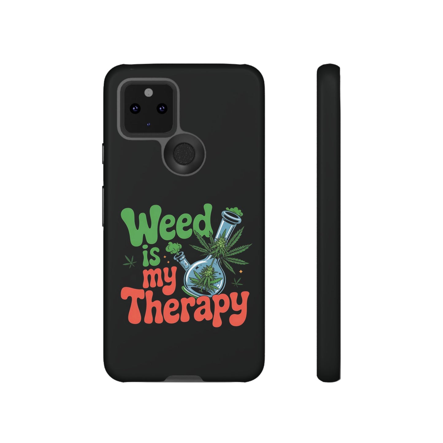 Phone Case — "Weed Is My Therapy" Retro Cannabis Design