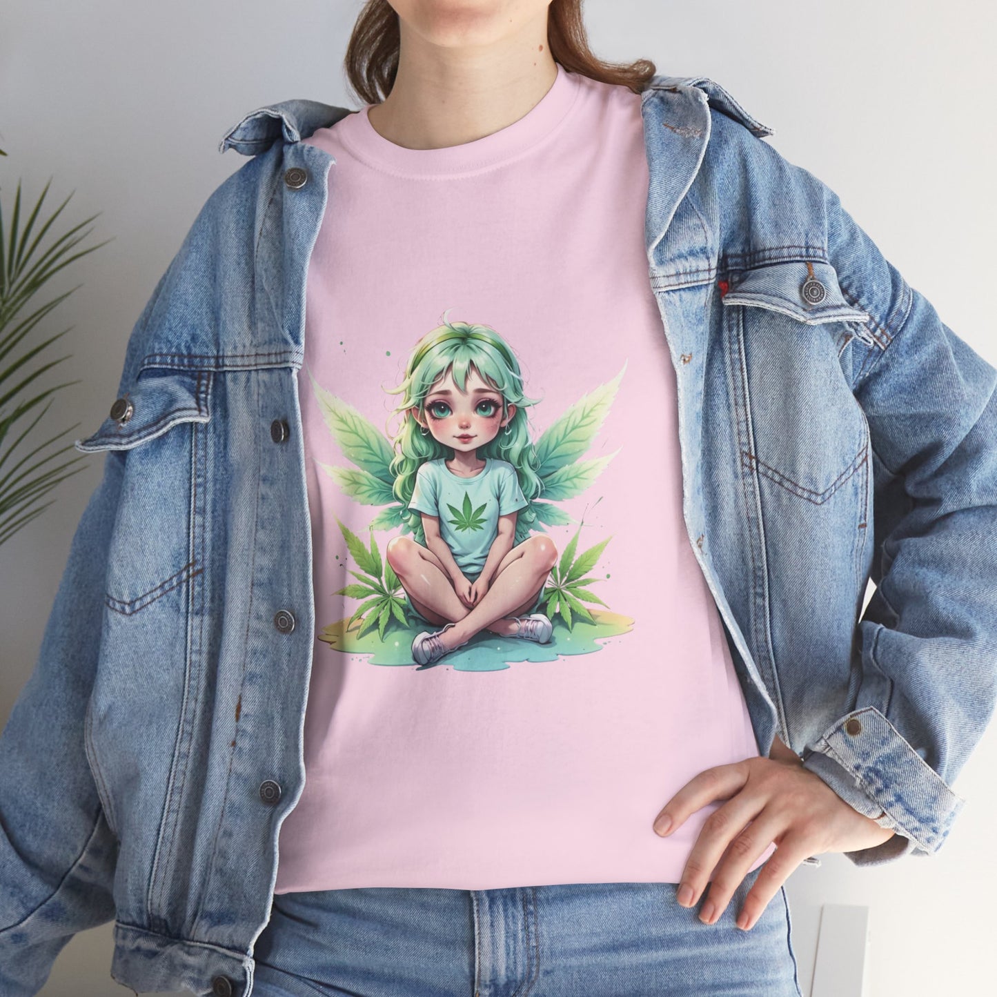 Fairy 420 Girl Graphic Tee — Cute Green Forest Sprite T‑Shirt
