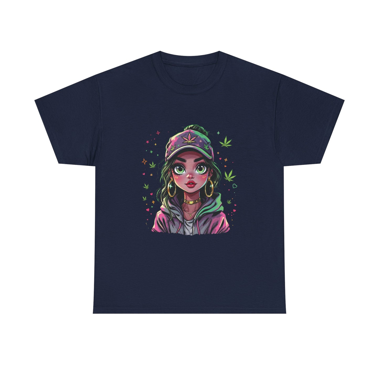 Weed Girl Graphic Tee — Cute Stoned Girl Illustration T-Shirt