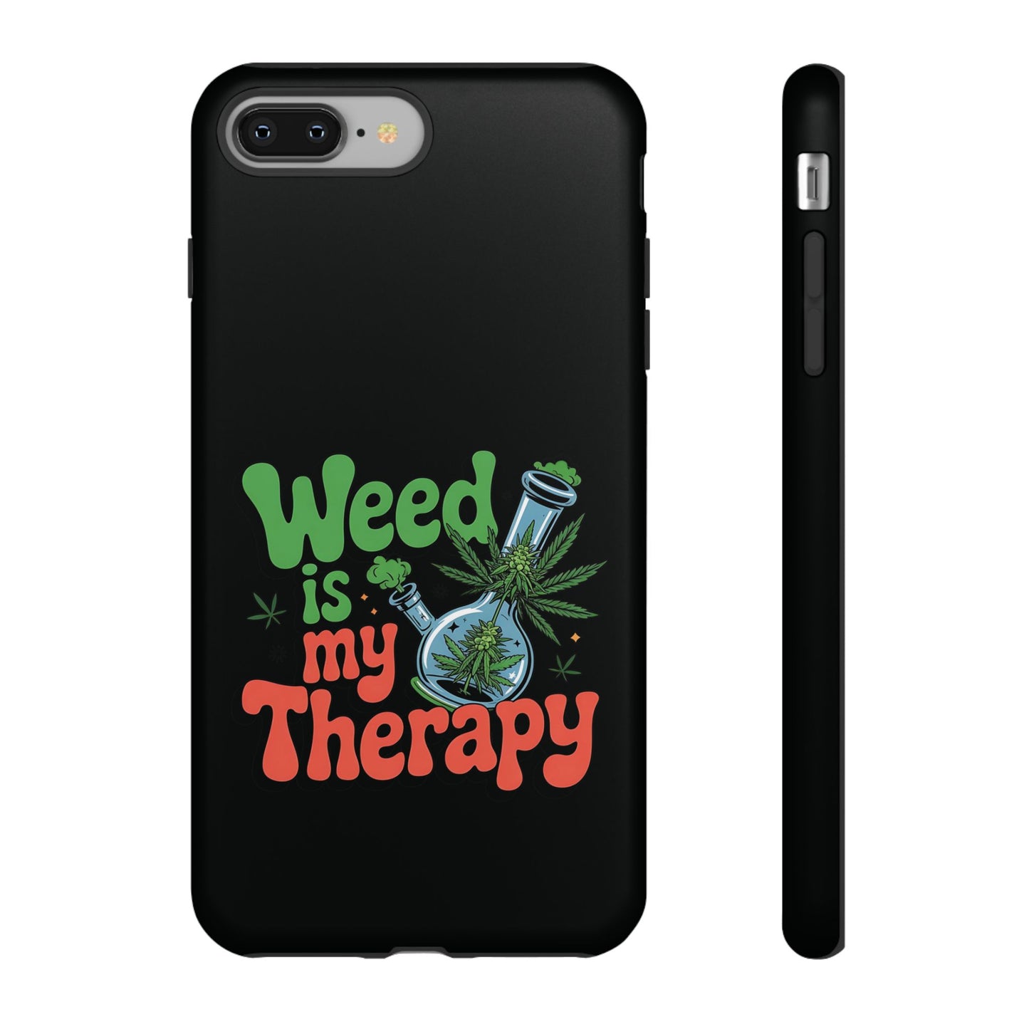 Phone Case — "Weed Is My Therapy" Retro Cannabis Design