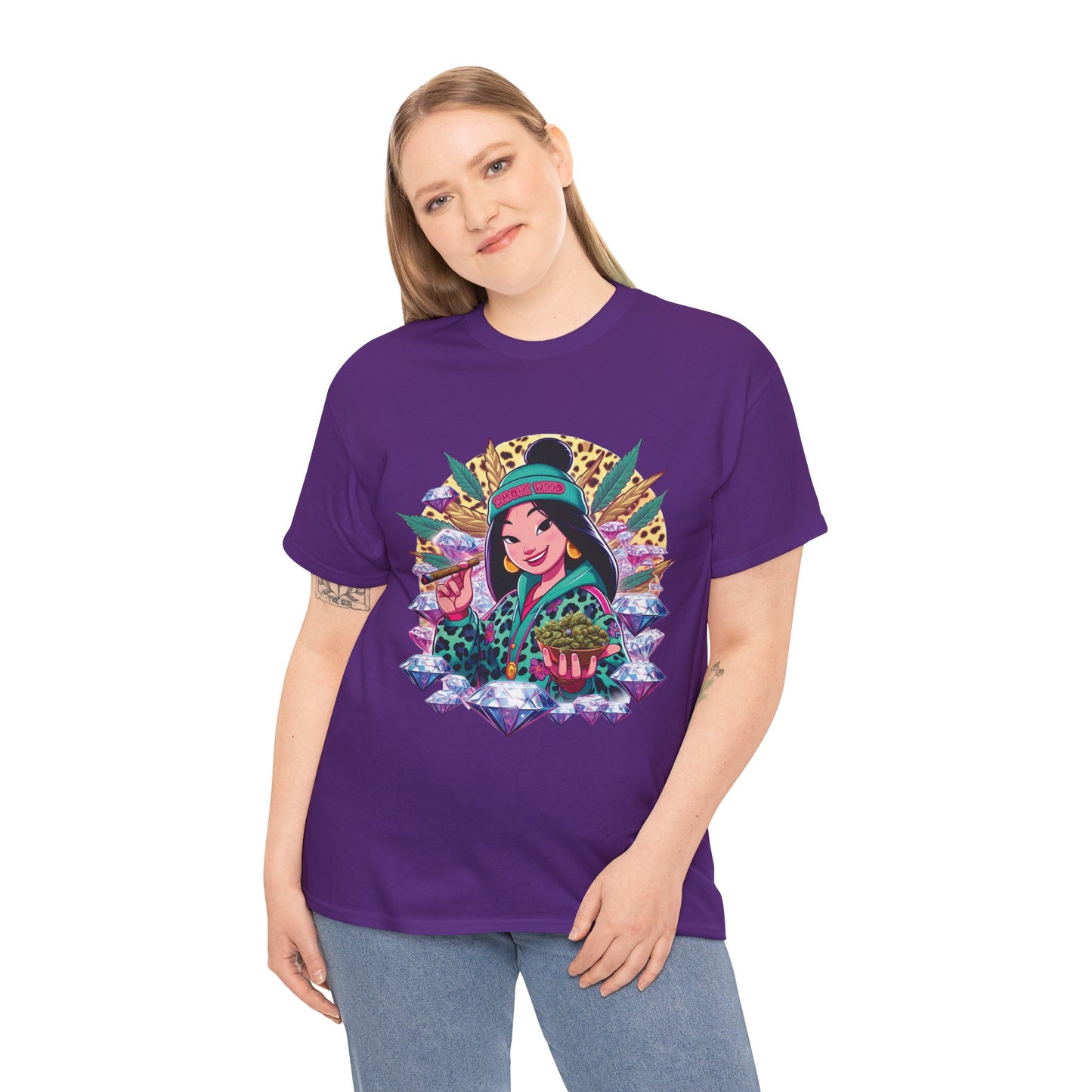 Mulan Floral Portrait T‑Shirt — Vibrant Asian Princess Illustration Tee