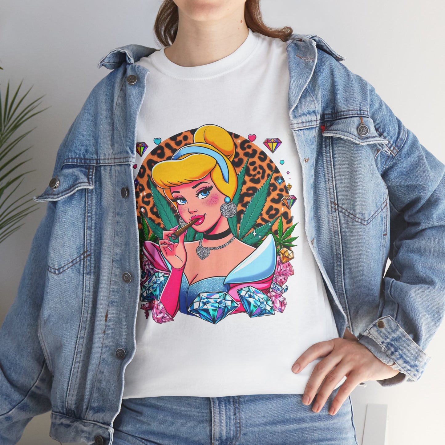 Cinderella Retro Pinup Tee — "Look Like Barbie, Smoke Like Marley" Graphic T‑Shirt