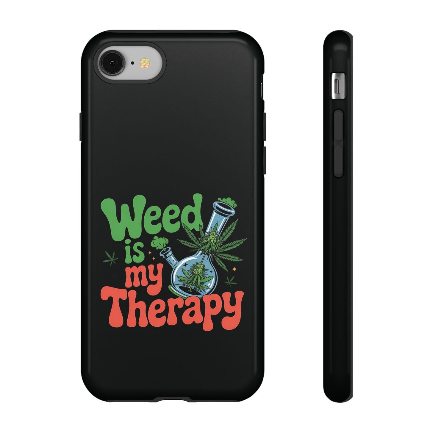 Phone Case — "Weed Is My Therapy" Retro Cannabis Design