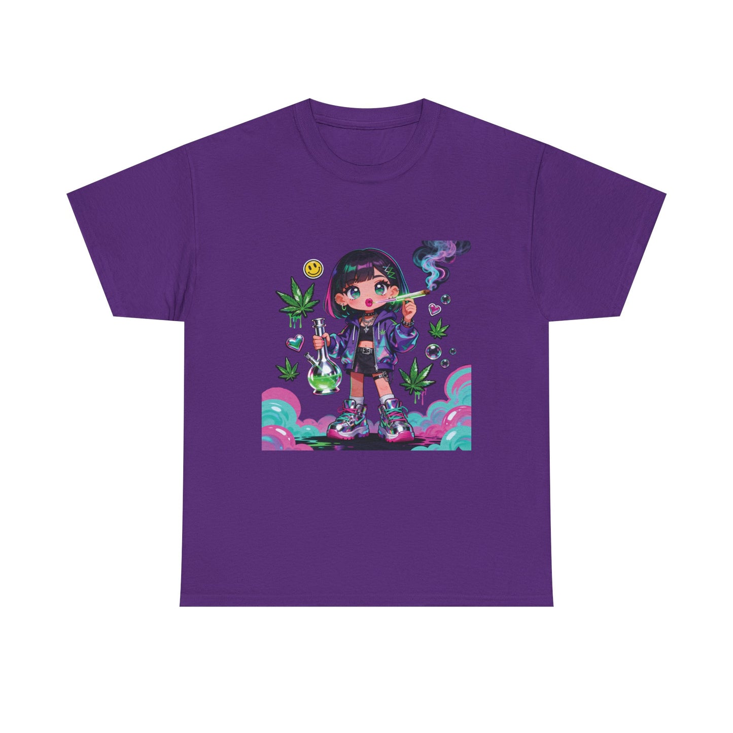 Graphic Tee — Cute Grunge Girl with 420 Art (Kawaii Stoner Aesthetic)