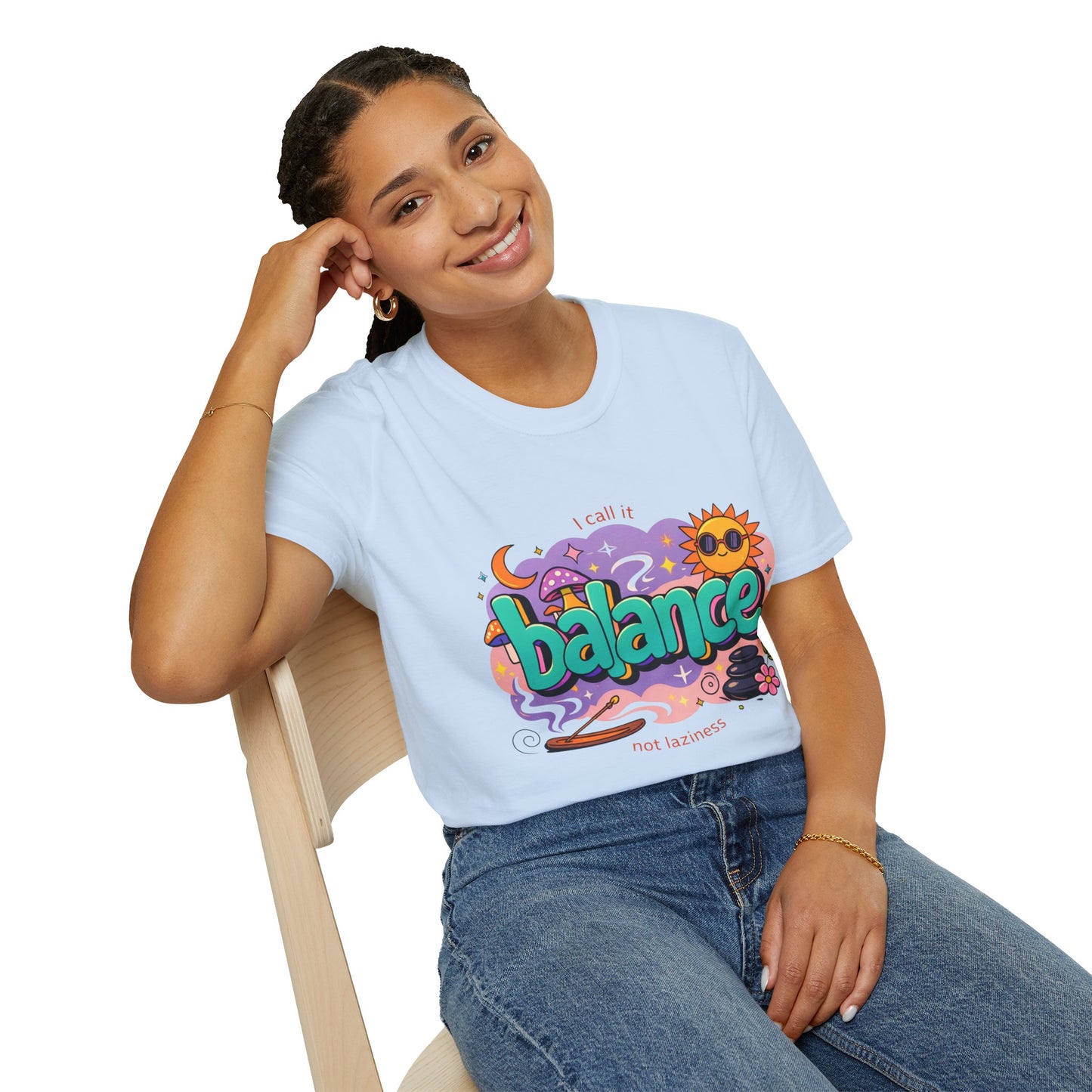 Balance Graphic T-Shirt — "It’s Self-Care Not Laziness" Relaxation Vibe