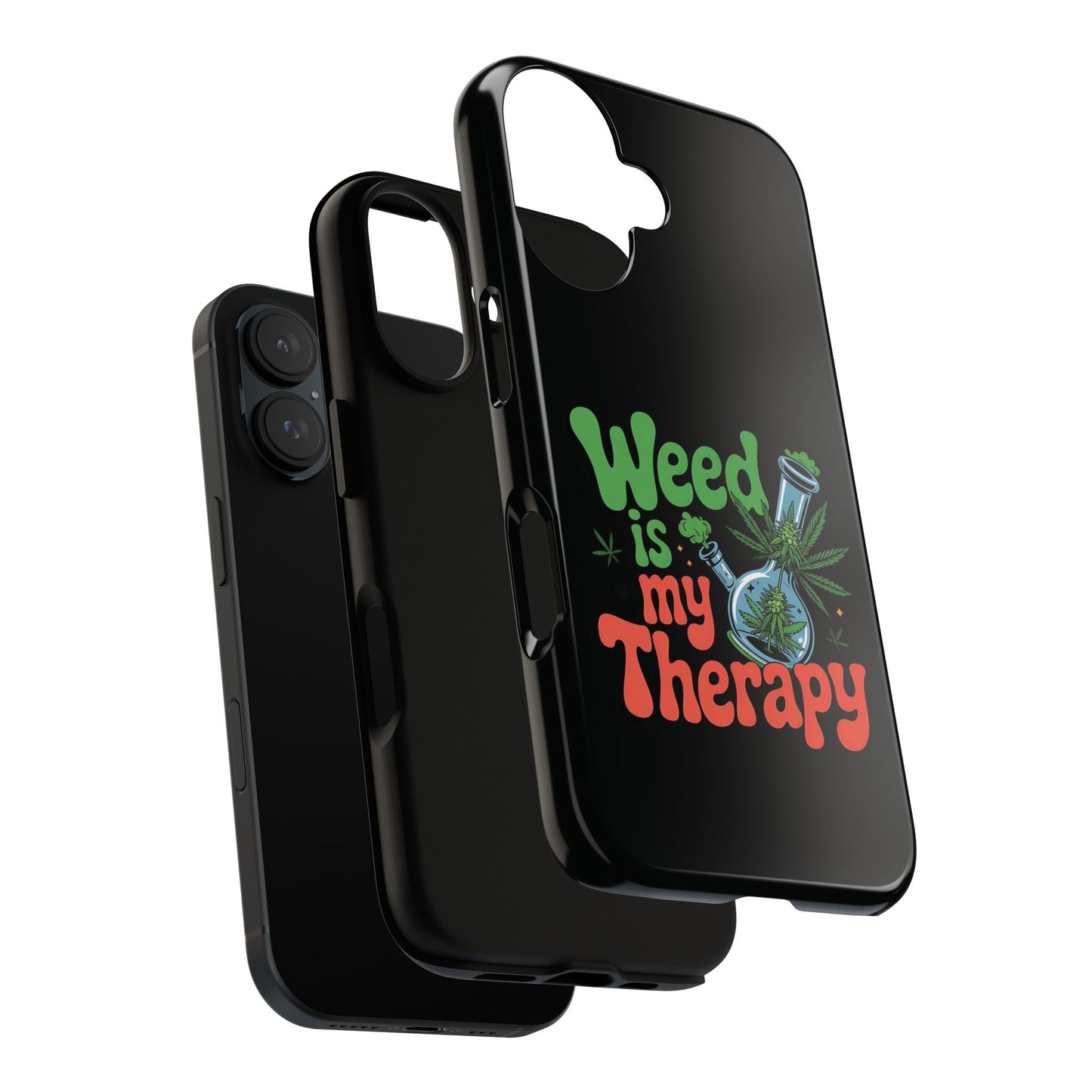 Phone Case — "Weed Is My Therapy" Retro Cannabis Design