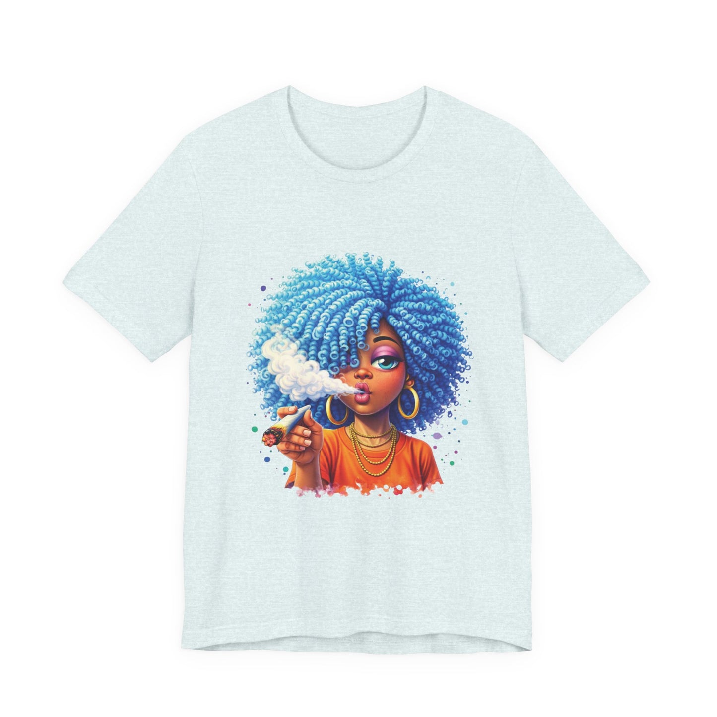 Afro Puff Vibes T-Shirt — Cool Blue Hair Graphic Tee