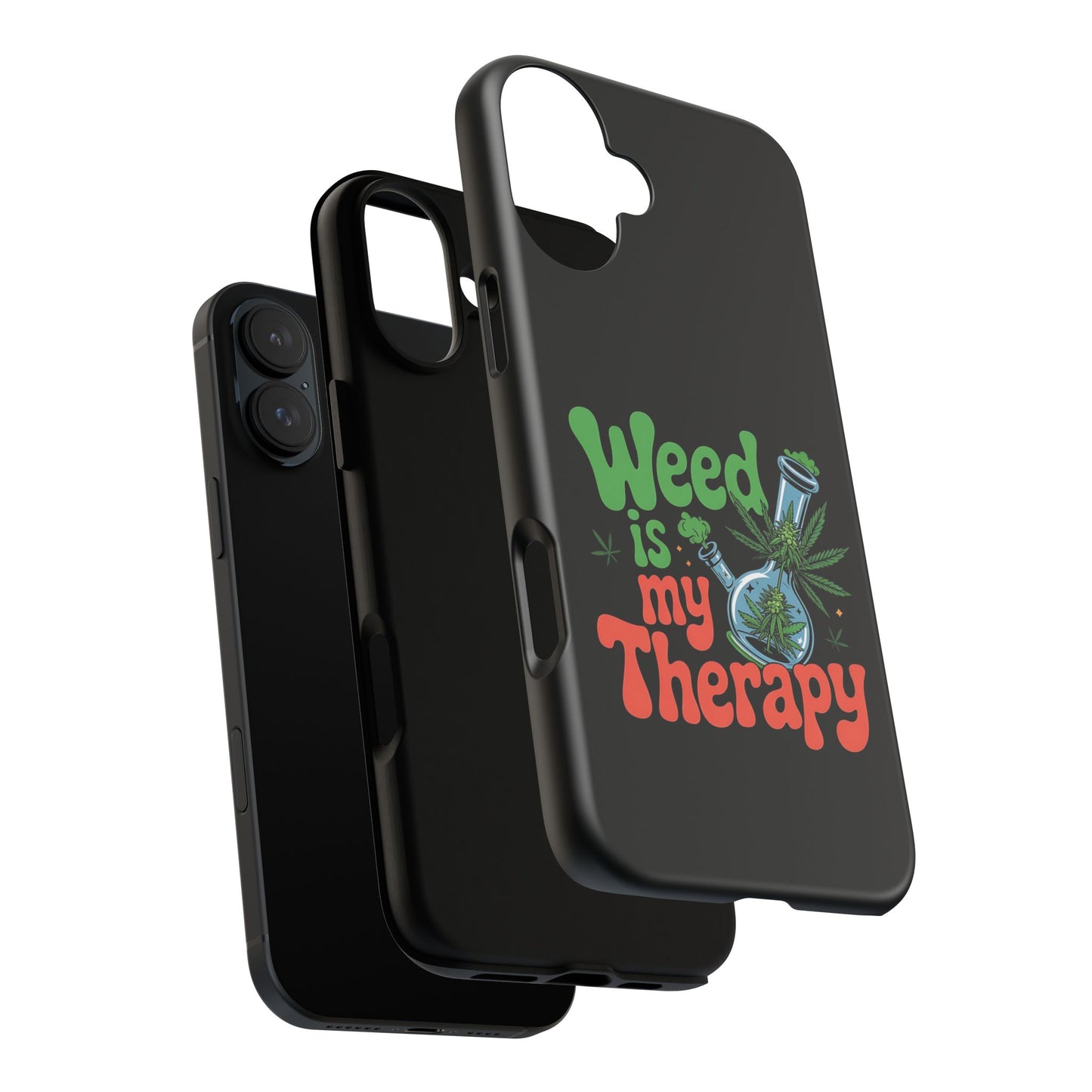 Phone Case — "Weed Is My Therapy" Retro Cannabis Design