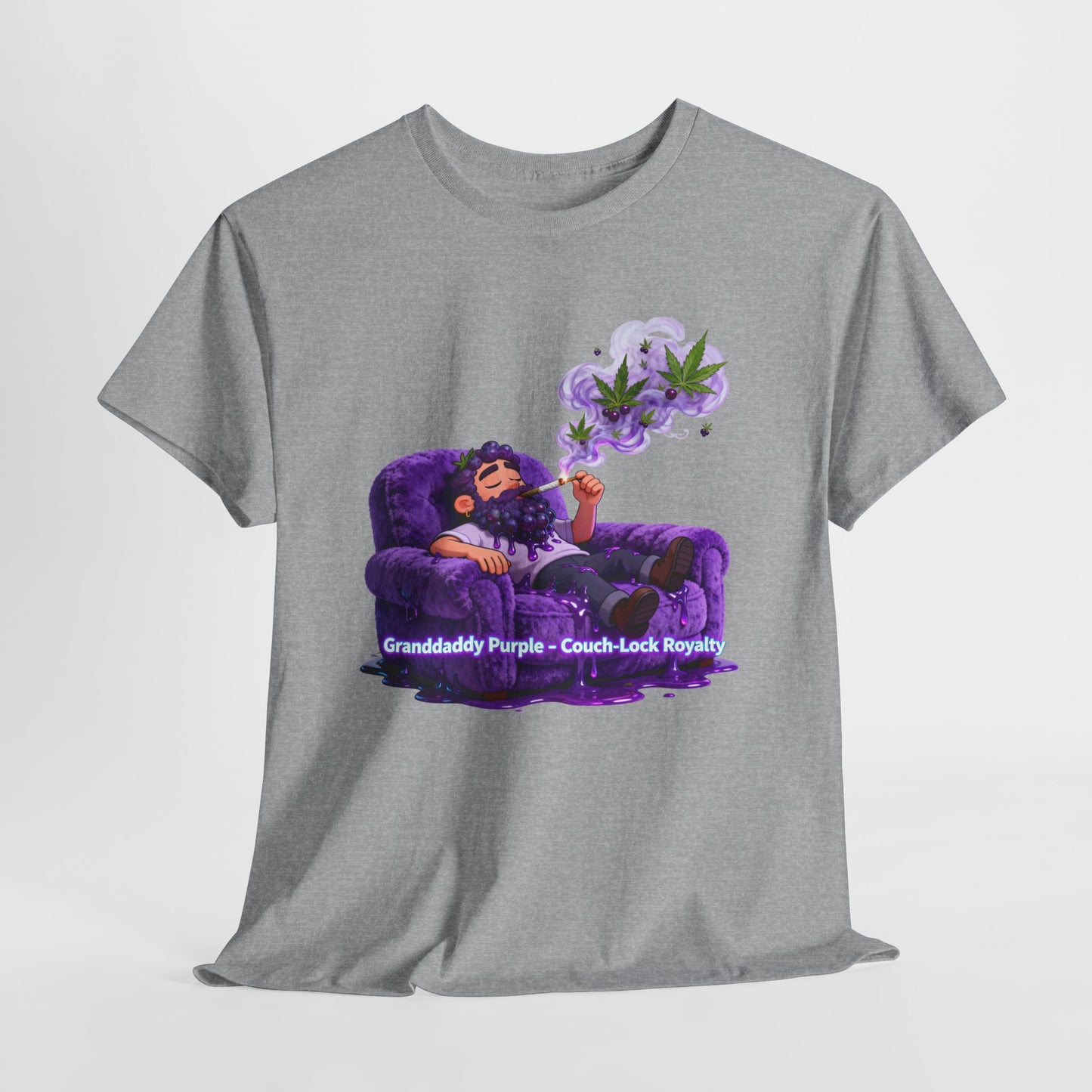 Couchlock Purple T‑Shirt — 'Couchlock Purple • Couch Back Slayin'' Relaxed Weed Vibe Tee