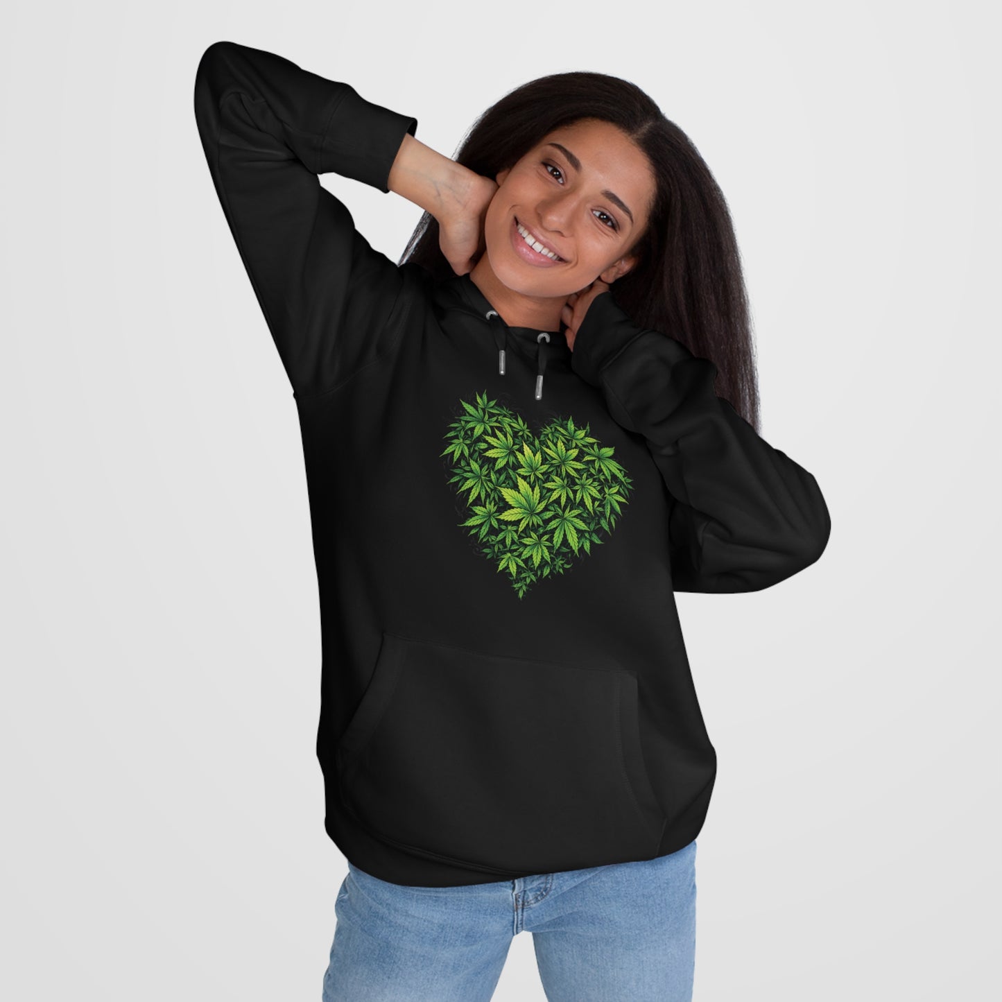 Green Heart Hoodie — 'Take the High Road' Green Heart Leaf Hoodie