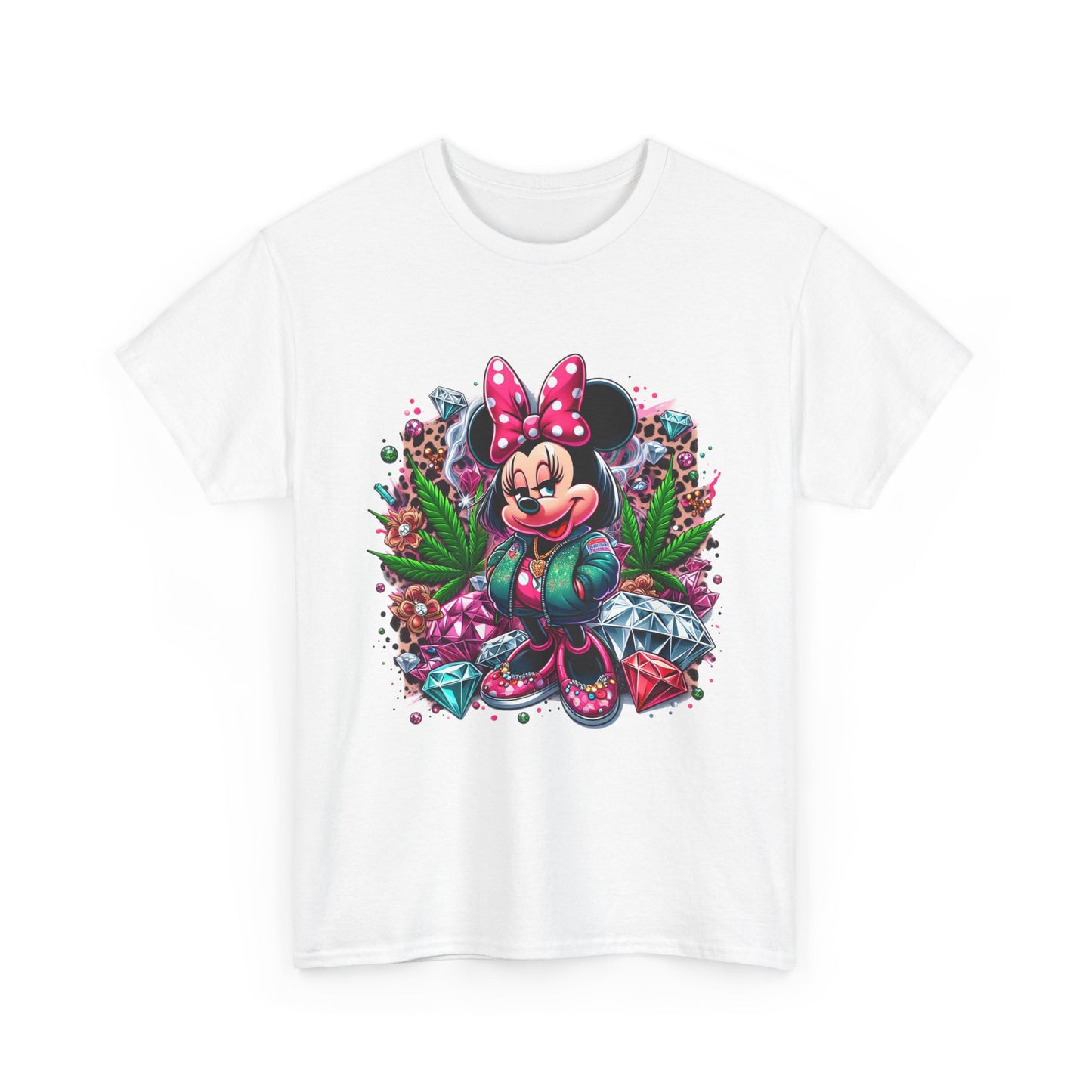 Minnie Mouse Floral Gem Tee — Cute Cartoon 420 Graphic T-Shirt