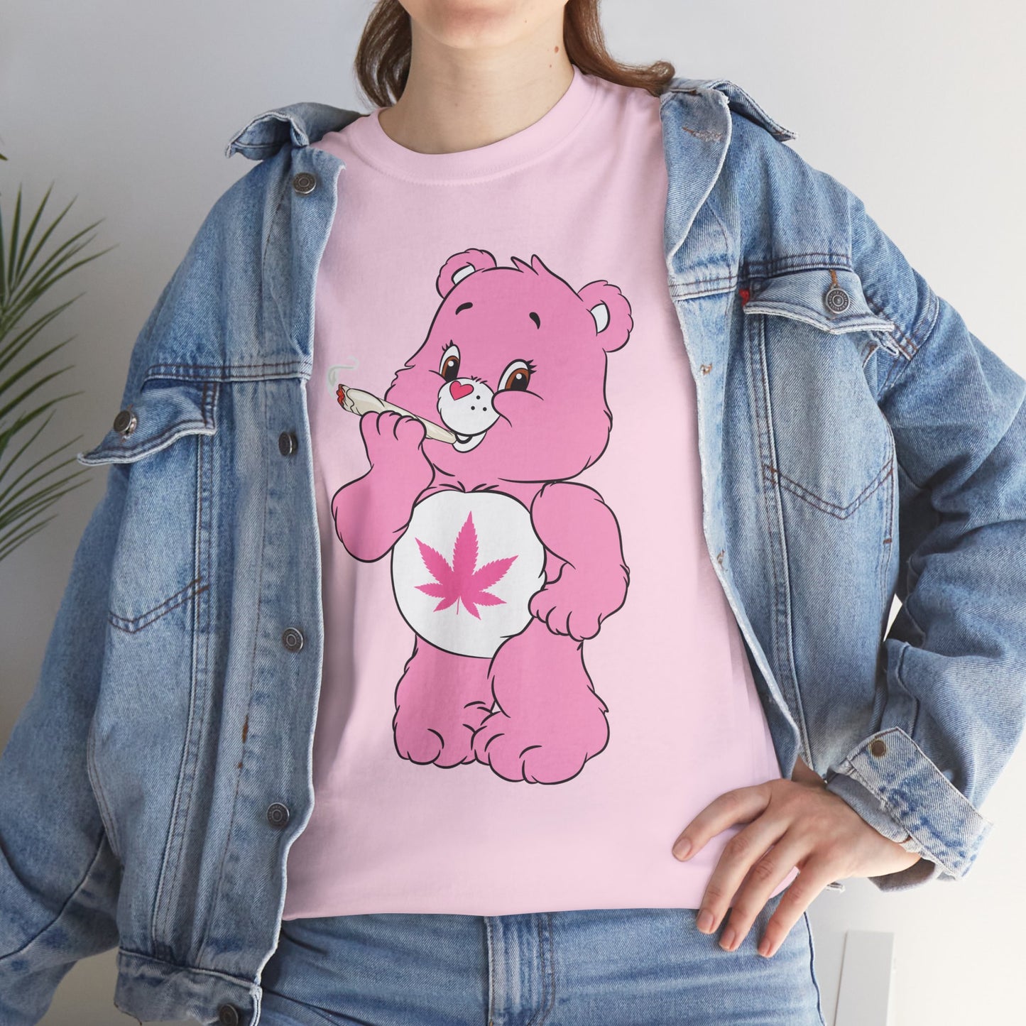 Pink 420 Bear T‑Shirt — Cute Stoner Graphic Tee