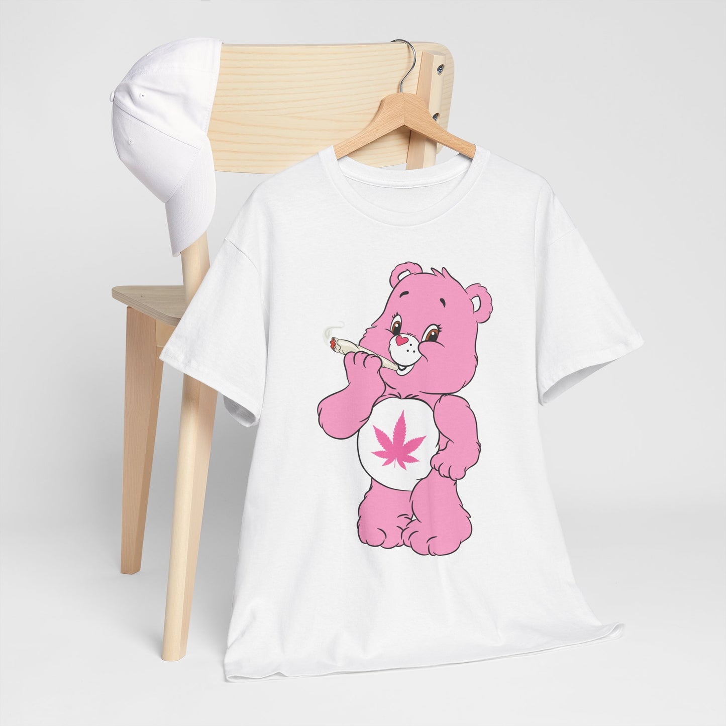 Pink 420 Bear T‑Shirt — Cute Stoner Graphic Tee