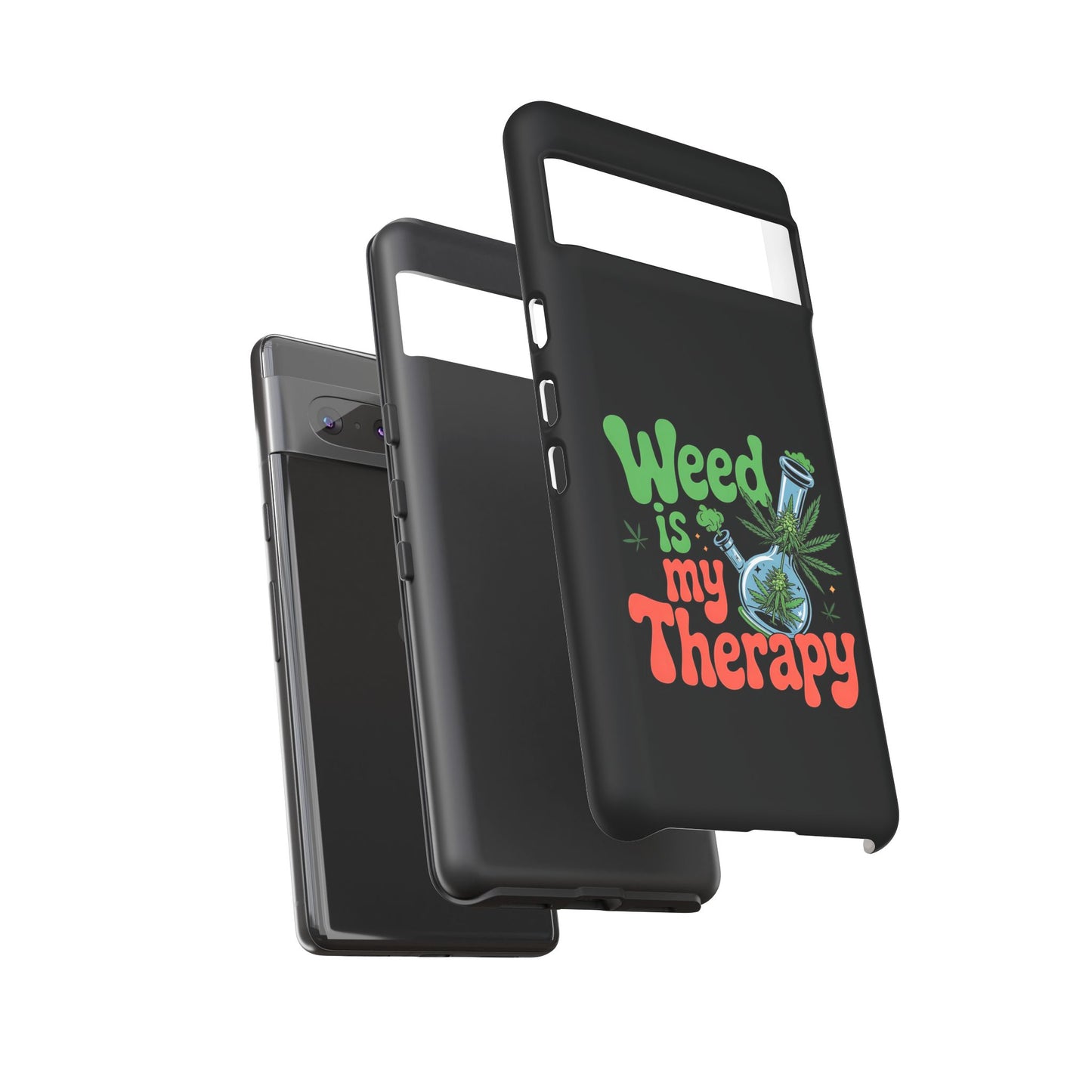 Phone Case — "Weed Is My Therapy" Retro Cannabis Design